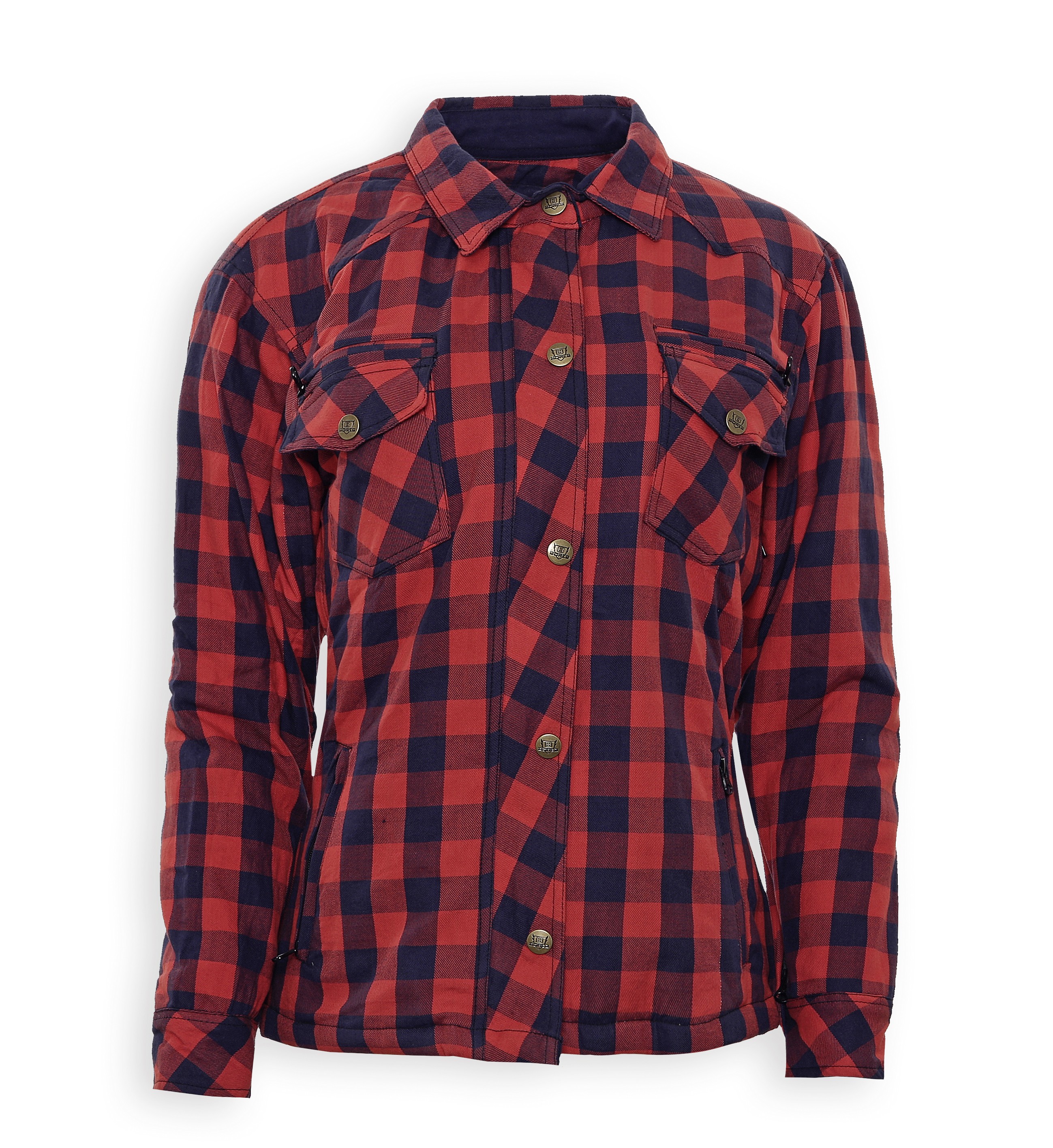 Bores Lumberjack Motorrad Hemd Damen - wasserabweisend- BorteXX Aramid - rot/blau