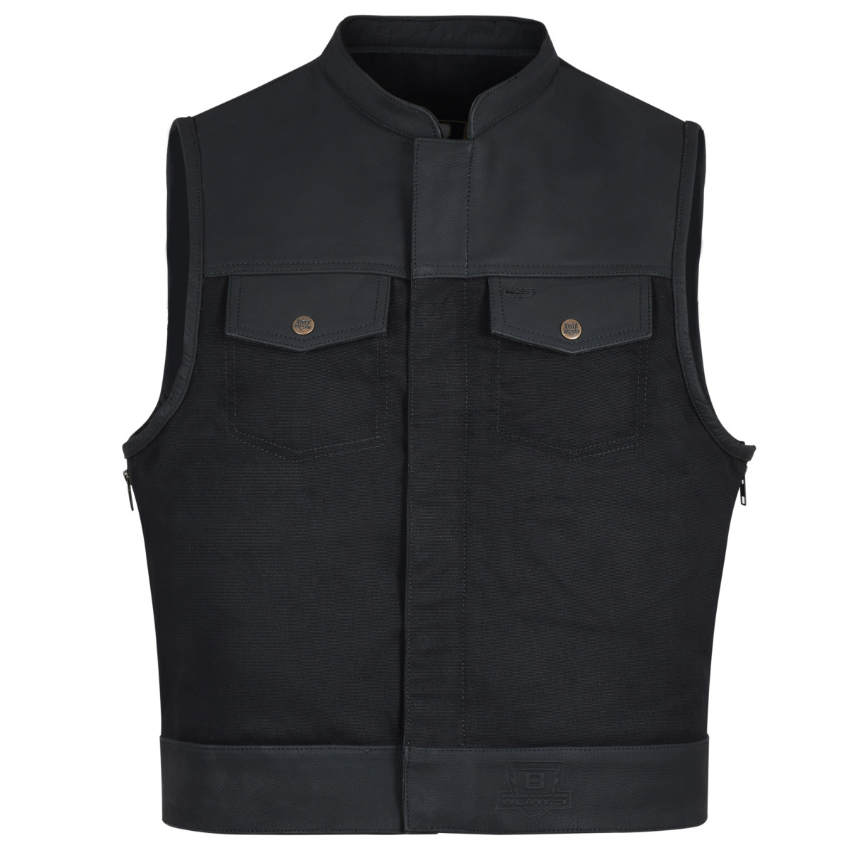 Bores Sunride 7 - Motorrad Leder-Textilweste Herren – schwarz 
