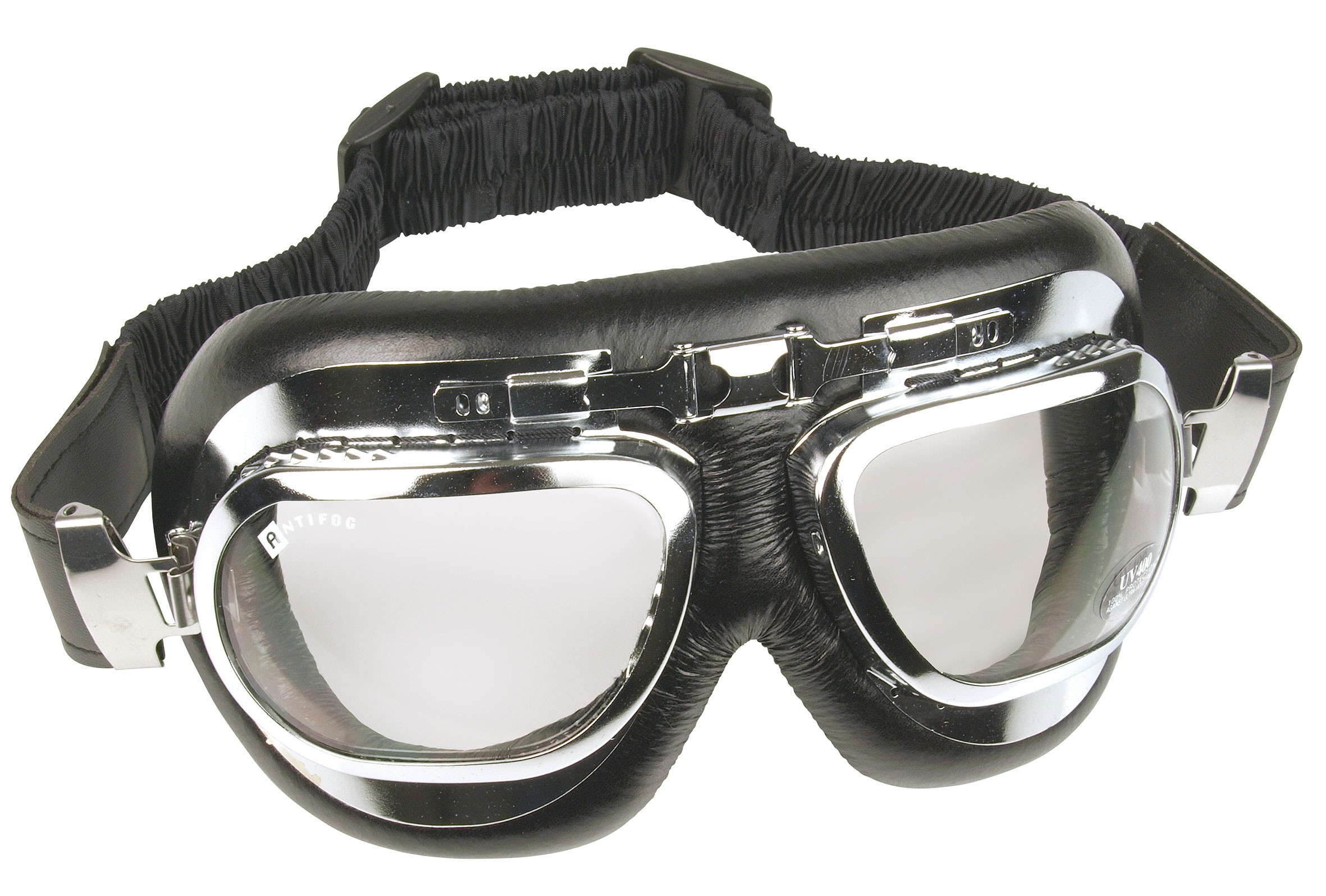 Bores Old-Scool Bikerbrille - chrom oder scharz - antibeschlag 
