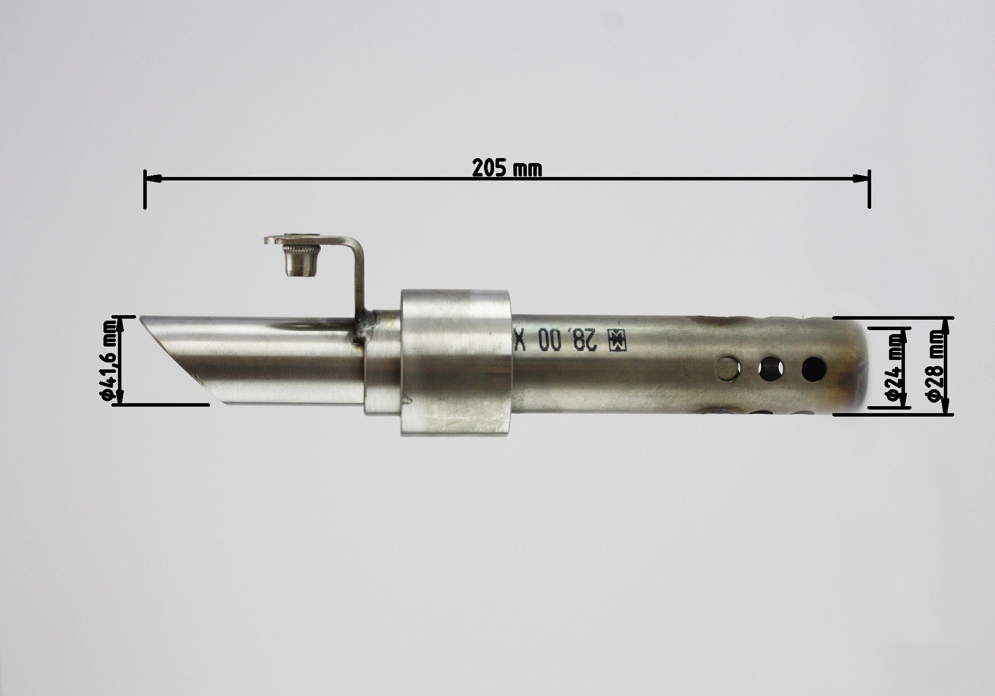 dB-Absorber Standard Ø28 mm Schraube außen/unten 2 Befestigungsschrauben Cromo Line