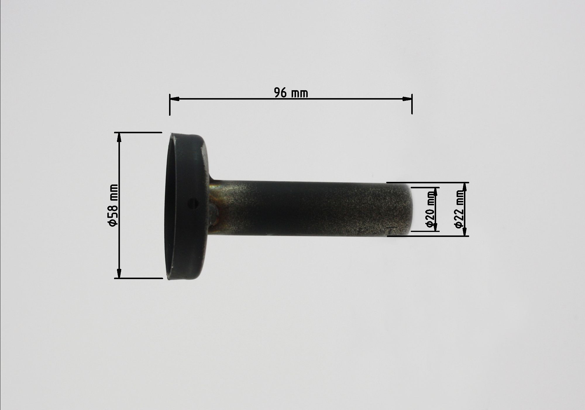 dB-Absorber Standard Ø20 mm Schraube außen/unten schwarz ( Innendämpfer) 60 mm gedrehter Kopf