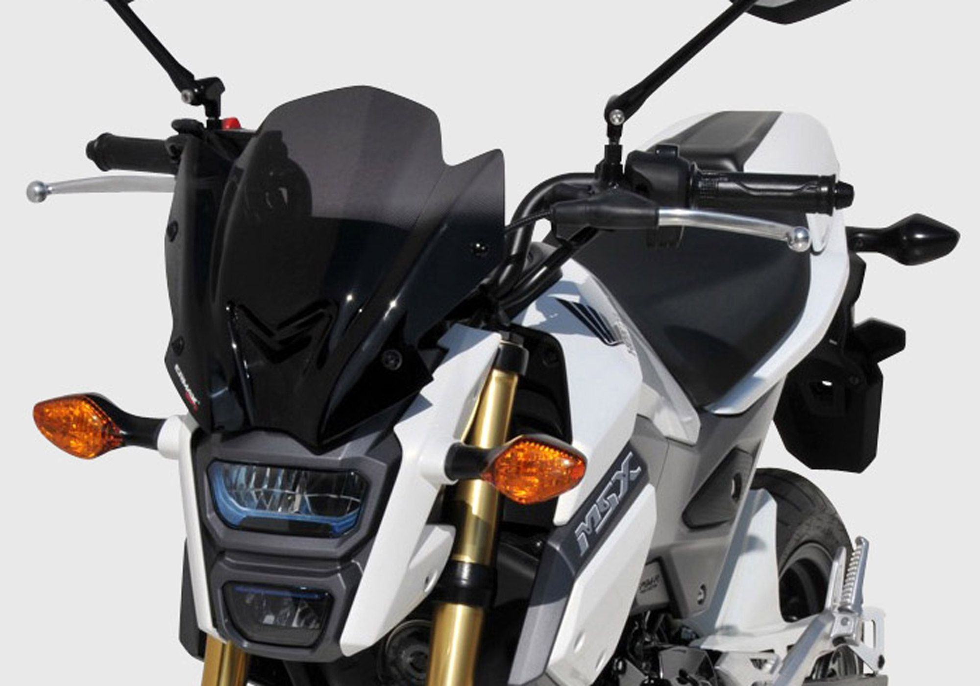 ERMAX Naked-Bike-Scheibe schwarz getönt ABE passt für Yamaha MSX 125/Grom