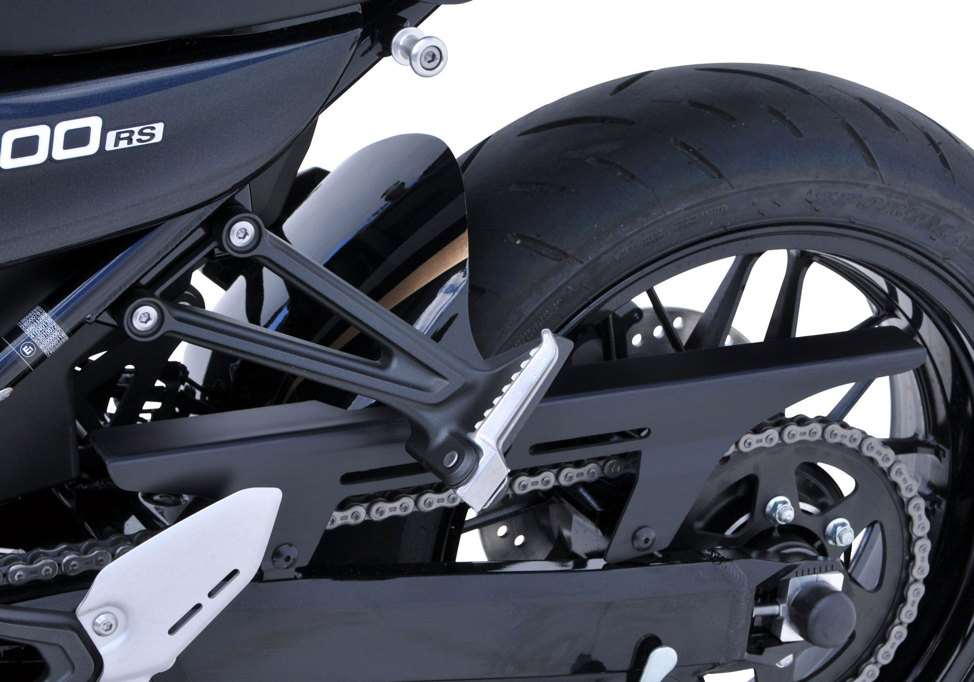 BODYSTYLE Sportsline Hinterradabdeckung schwarz/silber/gold Metallic Spark Black, 660/15Z ABE passt für Kawasaki Z900 RS