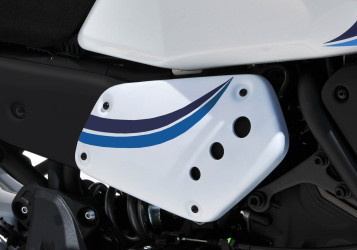 BODYSTYLE Sportsline Seitenteile weiß/blau Historic White/Blue passt für YAMAHA 