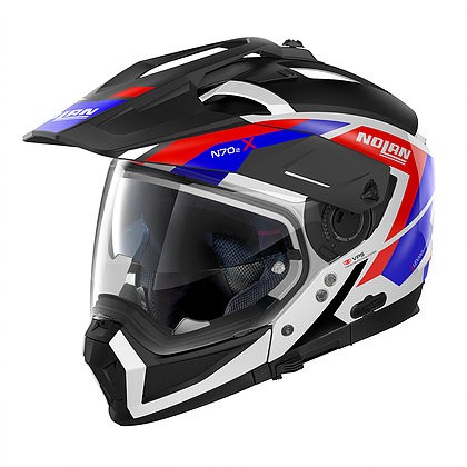 NOLAN Crossover Helm N70-2X N-Com GRANDES ALPES, metal white 26 Gr: 2XS-3XL