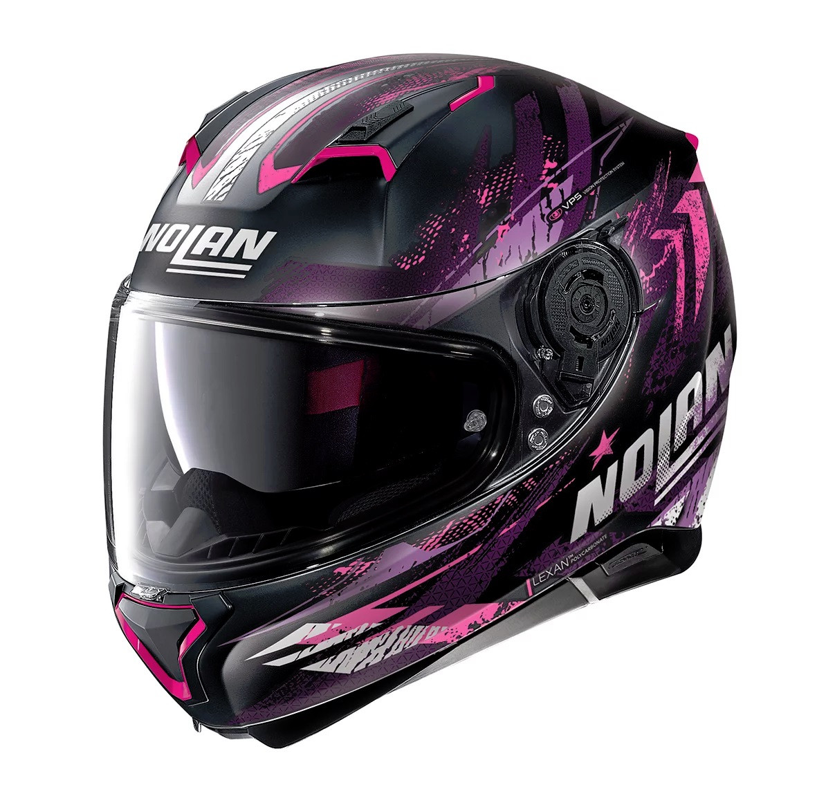 NOLAN Integralhelm N87 N-Com CARNIVAL Flat Black/Purple 86 Gr:XS