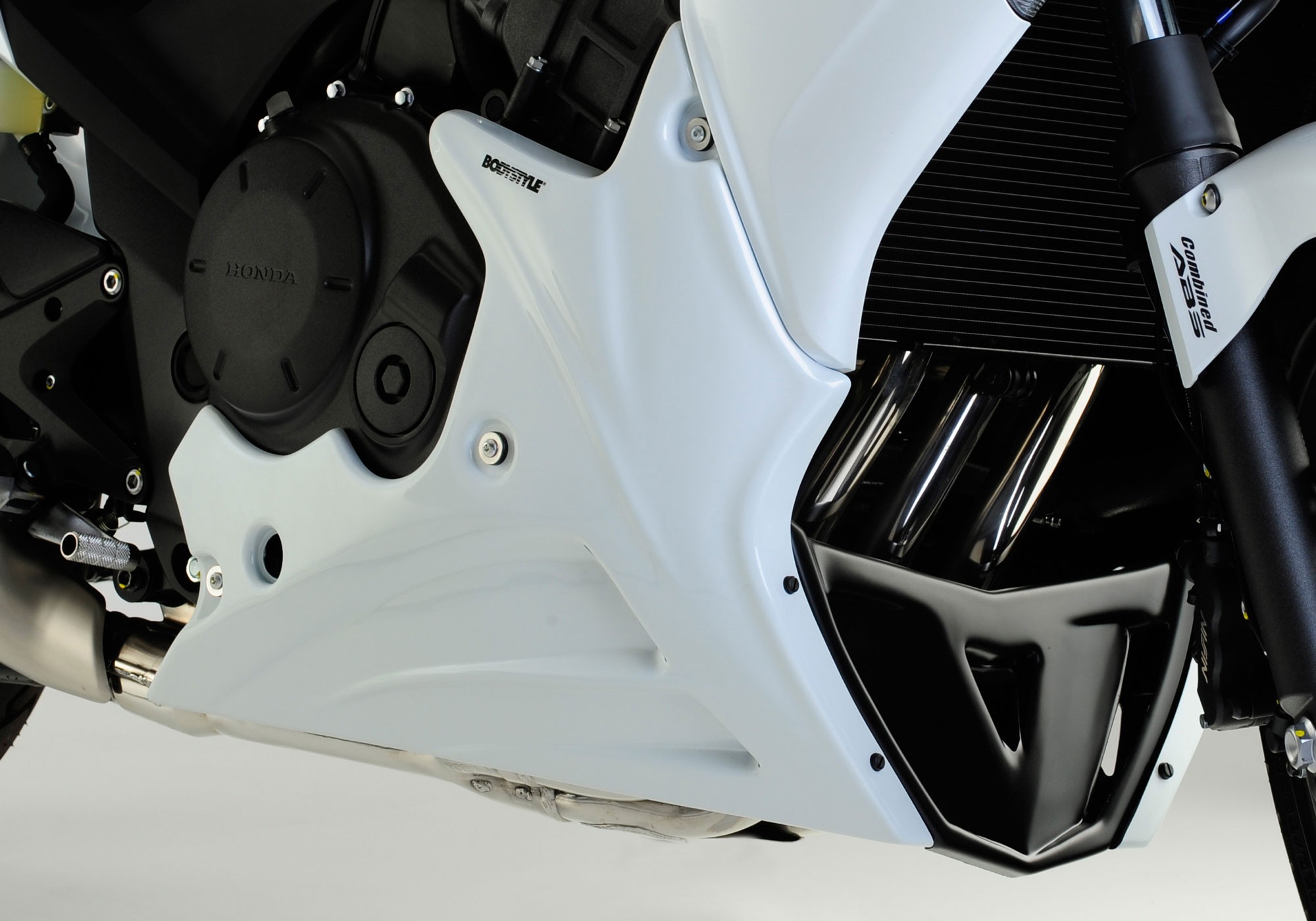 BODYSTYLE Sportsline Unterteilverkleidung weiß Pearl Cool White, NHA16 ABE passt für Honda CBF1000F