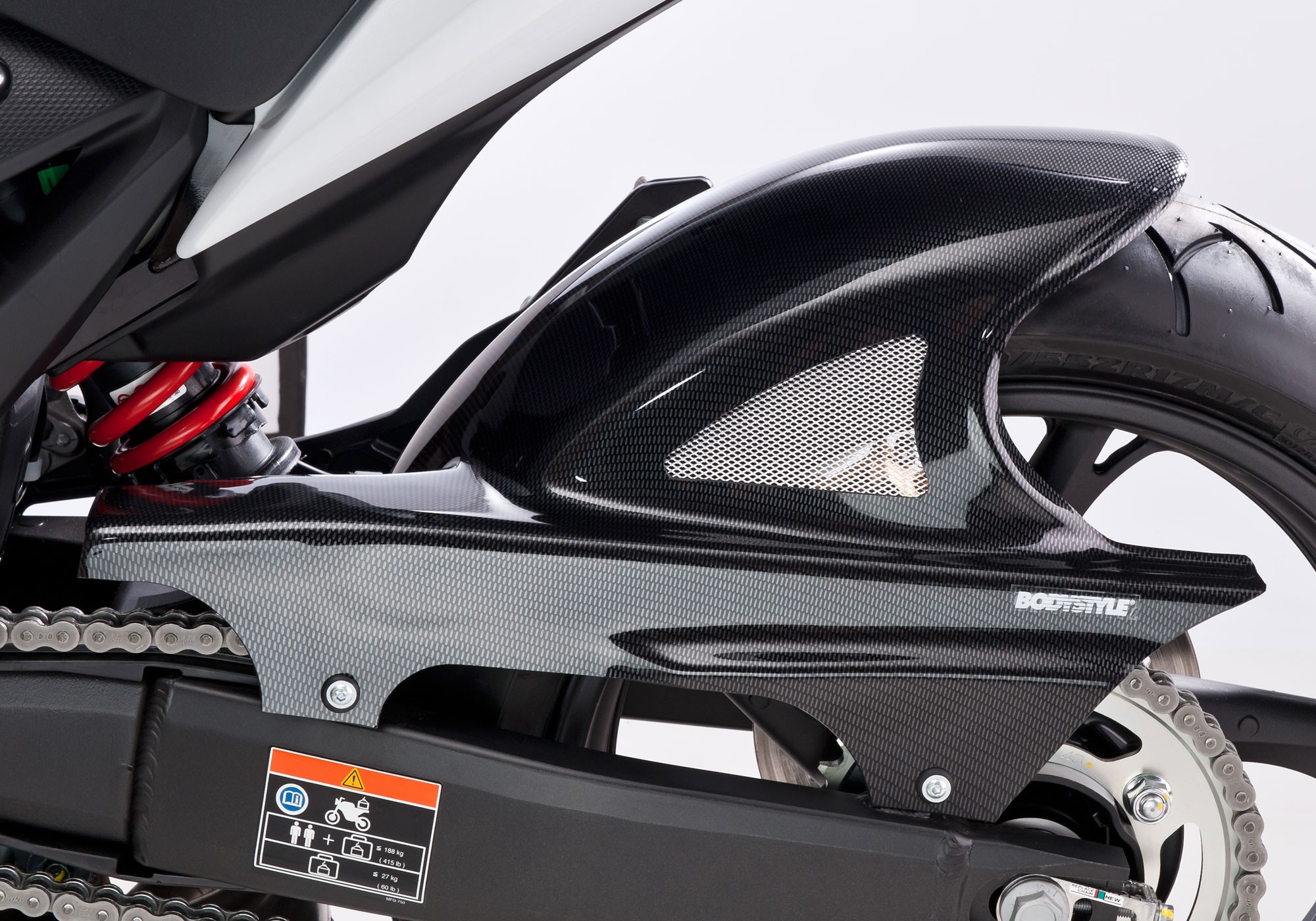 BODYSTYLE Raceline Hinterradabdeckung Carbon Look ABE passt für Honda Integra 700, NC700 / 750 S, X, 