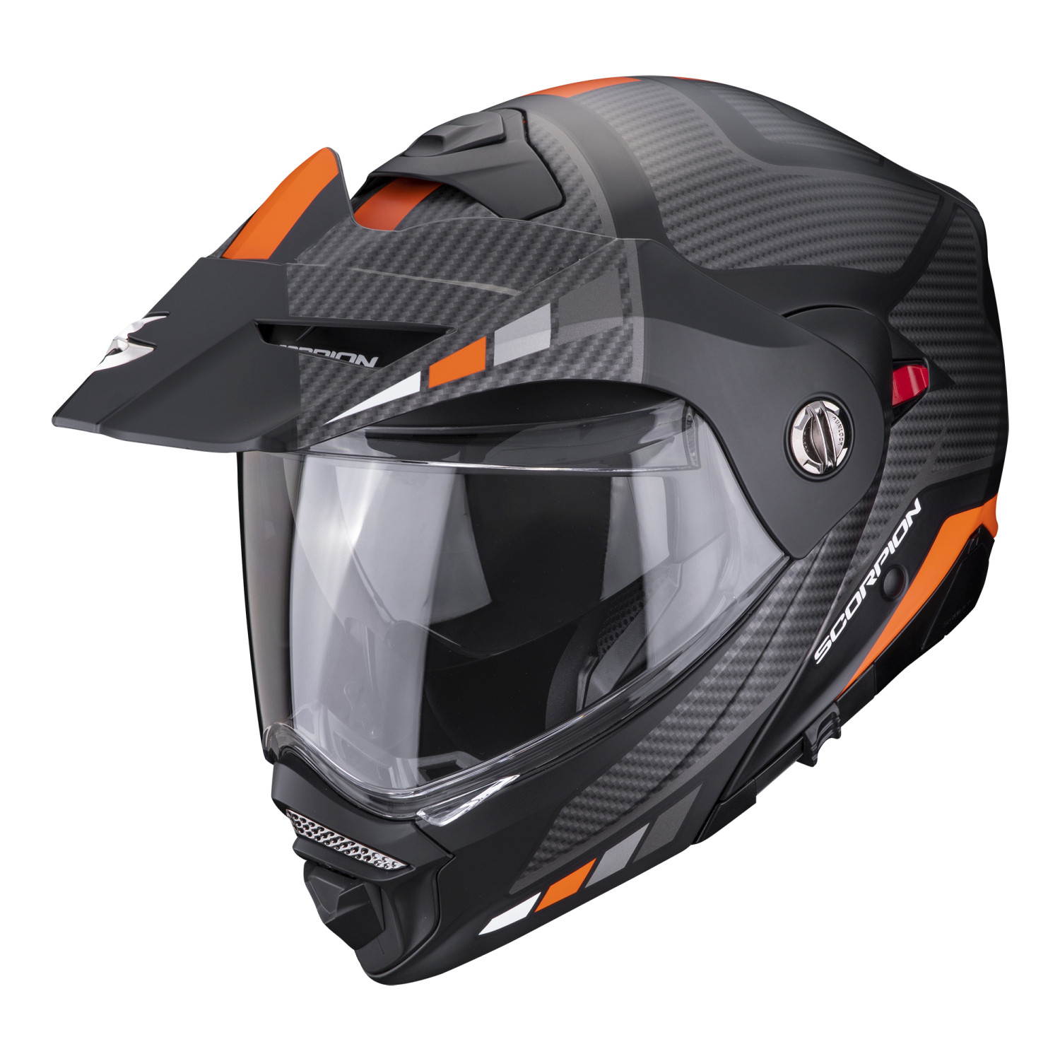 SCORPION Klapphelm ADX-2 CAMINO Mattschwarz Silber Orange ECE R22.06