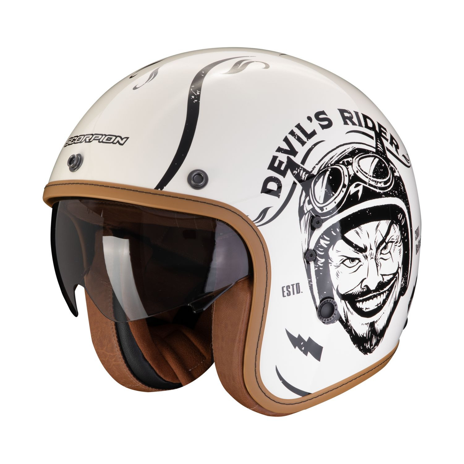 SCORPION Jethelm BELFAST EVO ROMEO Creme Schwarz ECE R22.06