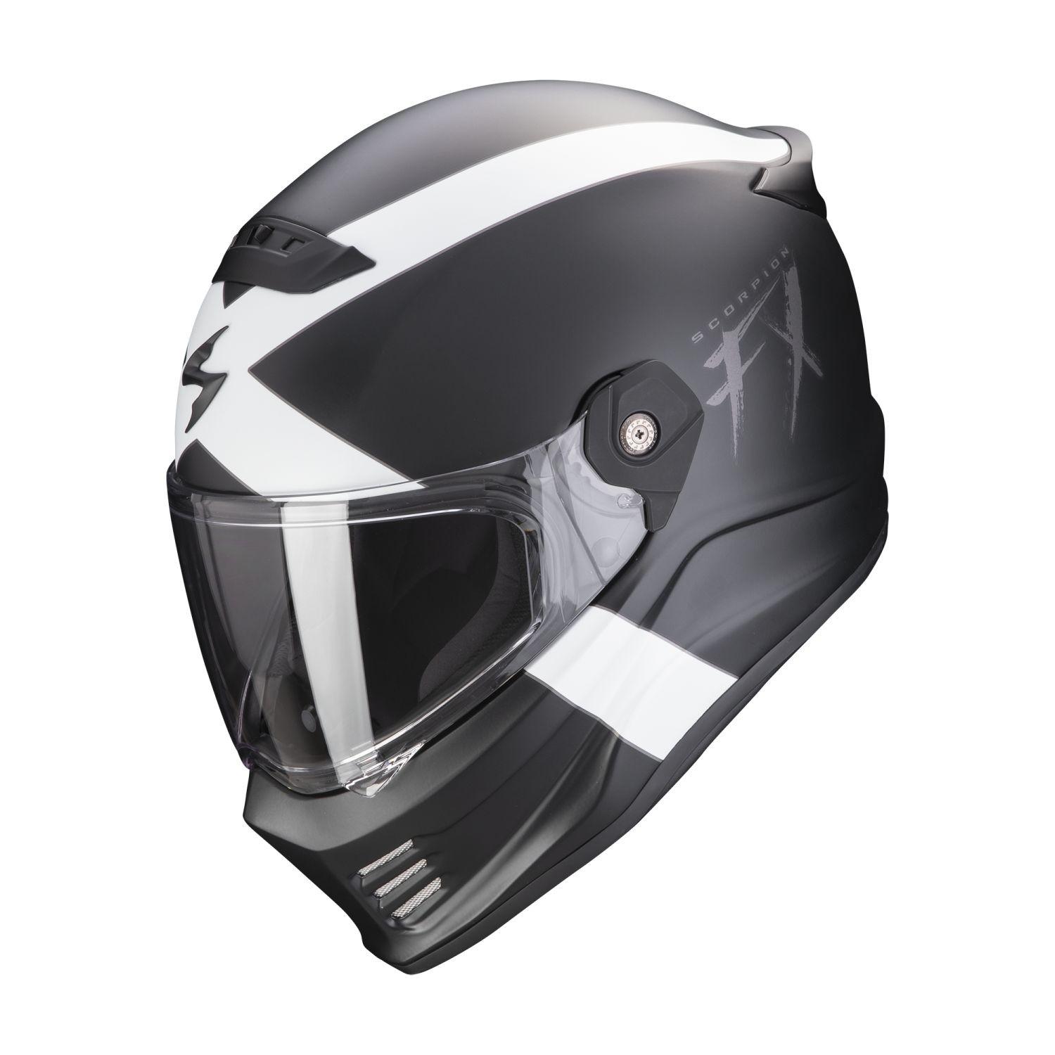 SCORPION Integralhelm COVERT FX GALLUS Mattschwarz Weiss ECE R22.06