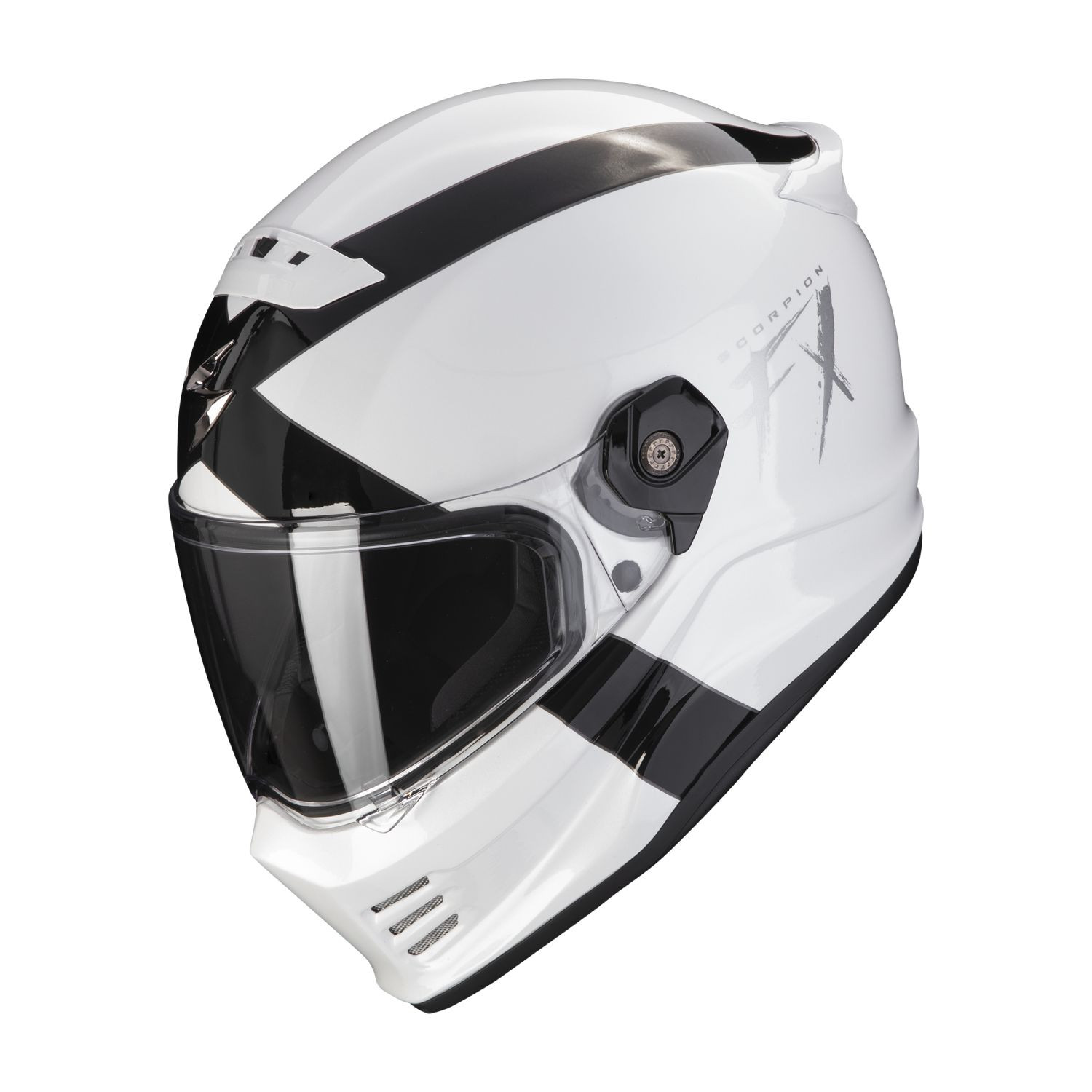 SCORPION Integralhelm COVERT FX GALLUS Weiss Schwarz ECE R22.06