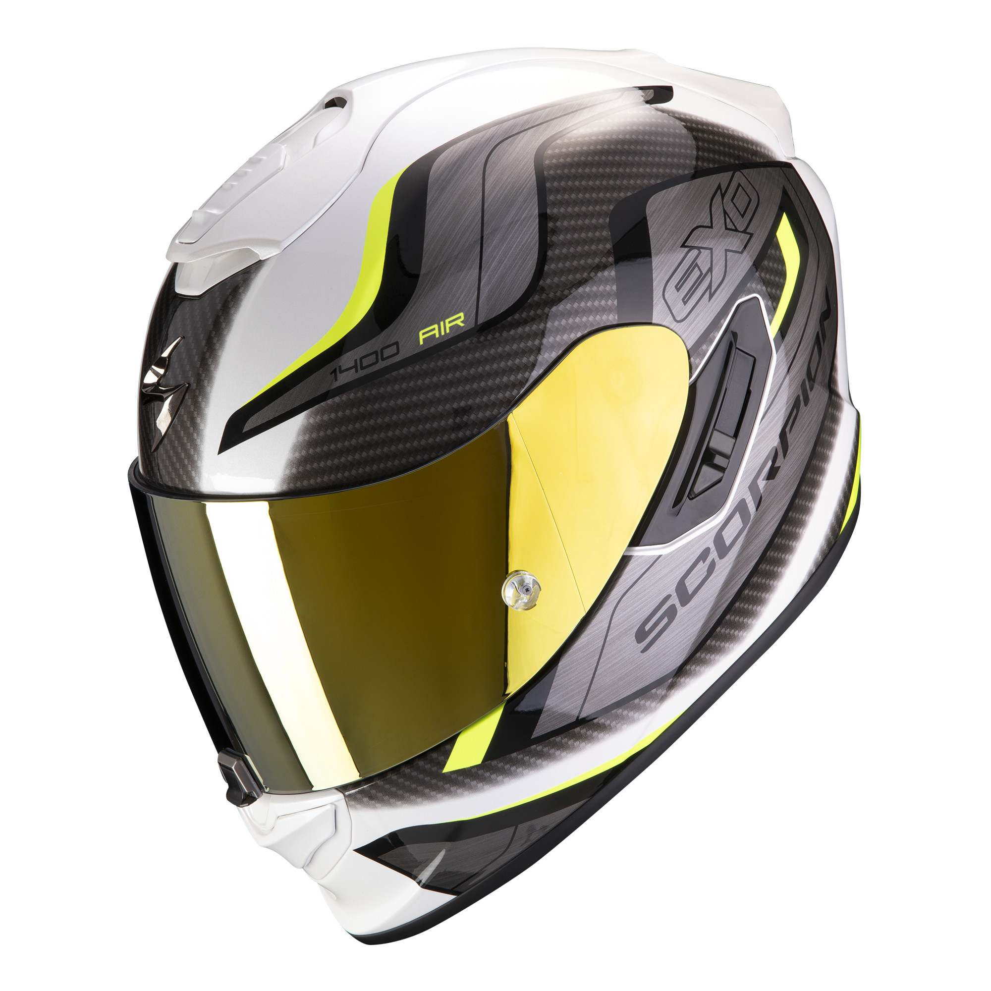 Scorpion Integral Helm EXO-1400 AIR ATTUNE Weiss-Neon Gelb XS-2XL
