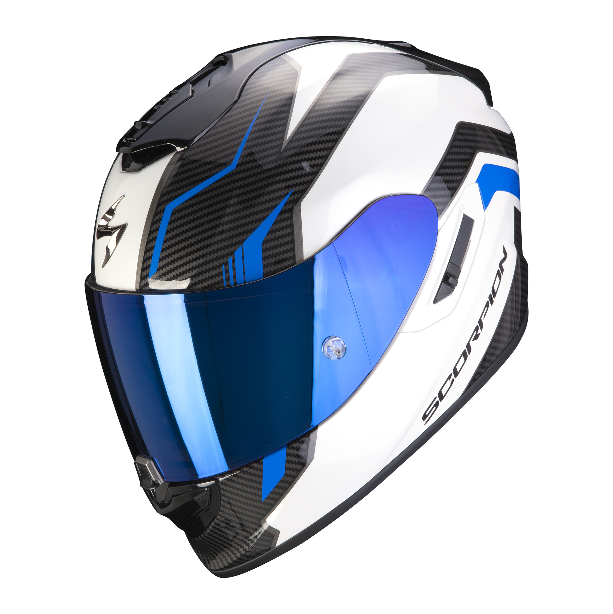 Scorpion Integral Helm EXO-1400 AIR FORTUNA Weiss-Blau XS-2XL