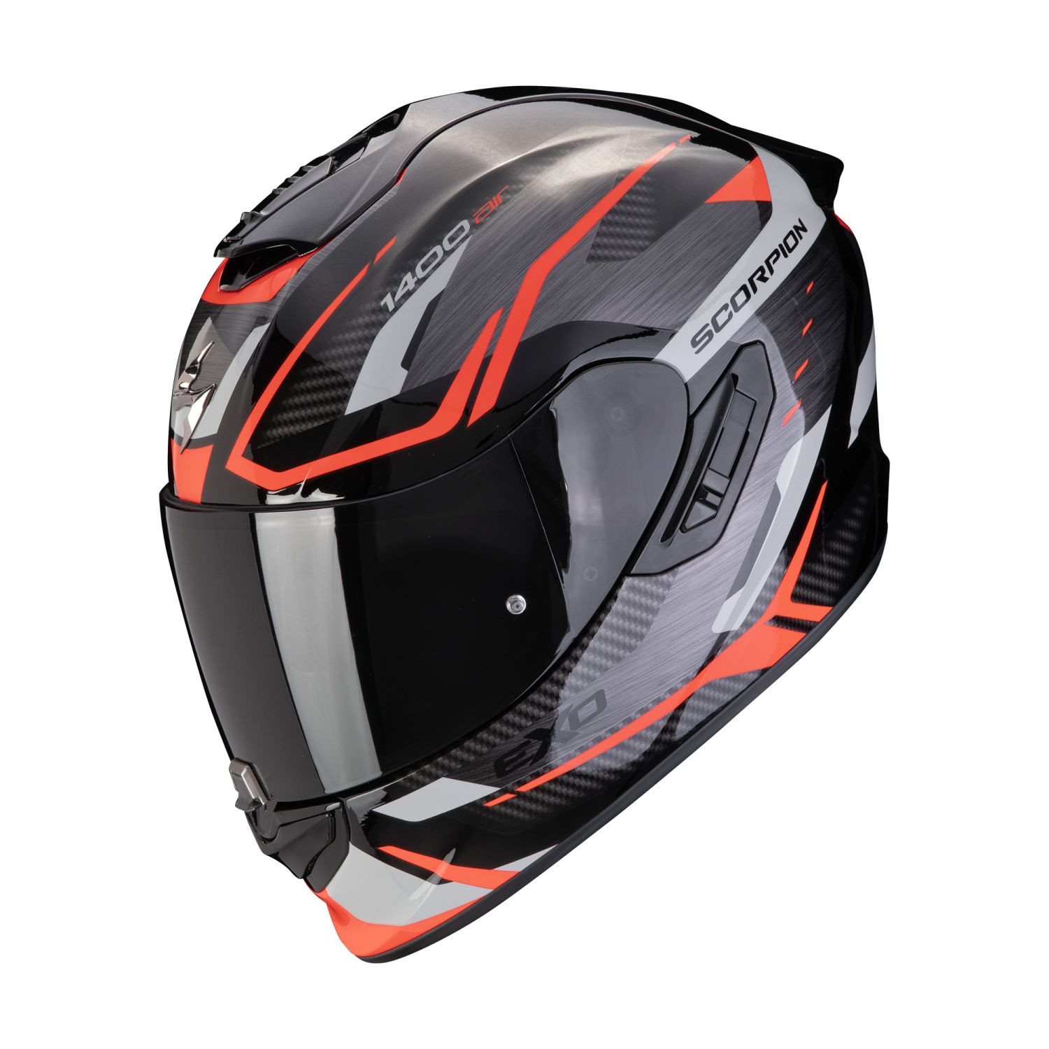 SCORPION Integralhelm EXO - 1400 EVO II AIR ACCORD Grau Rot ECE R22.06