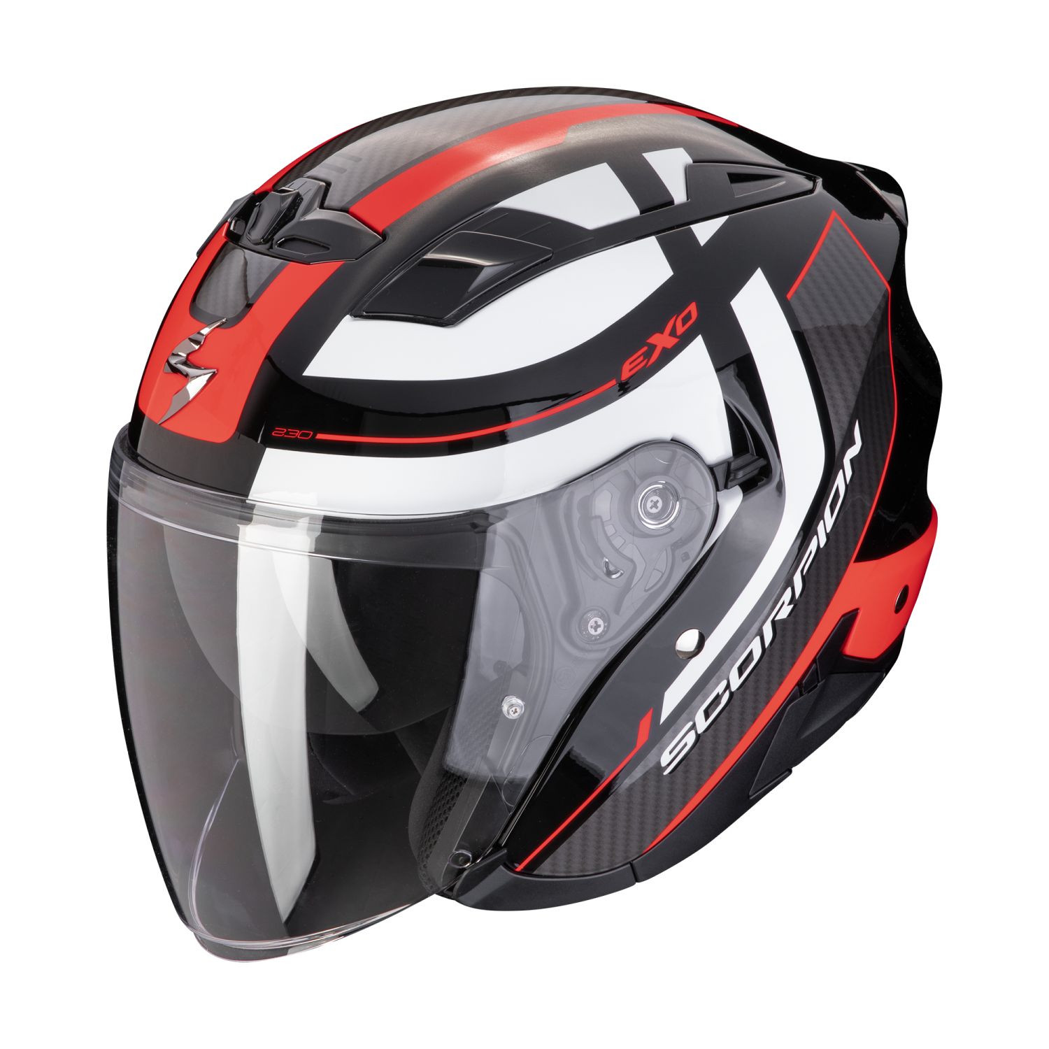 SCORPION Jethelm EXO-230 PUL Schwarz Rot ECE R22.06