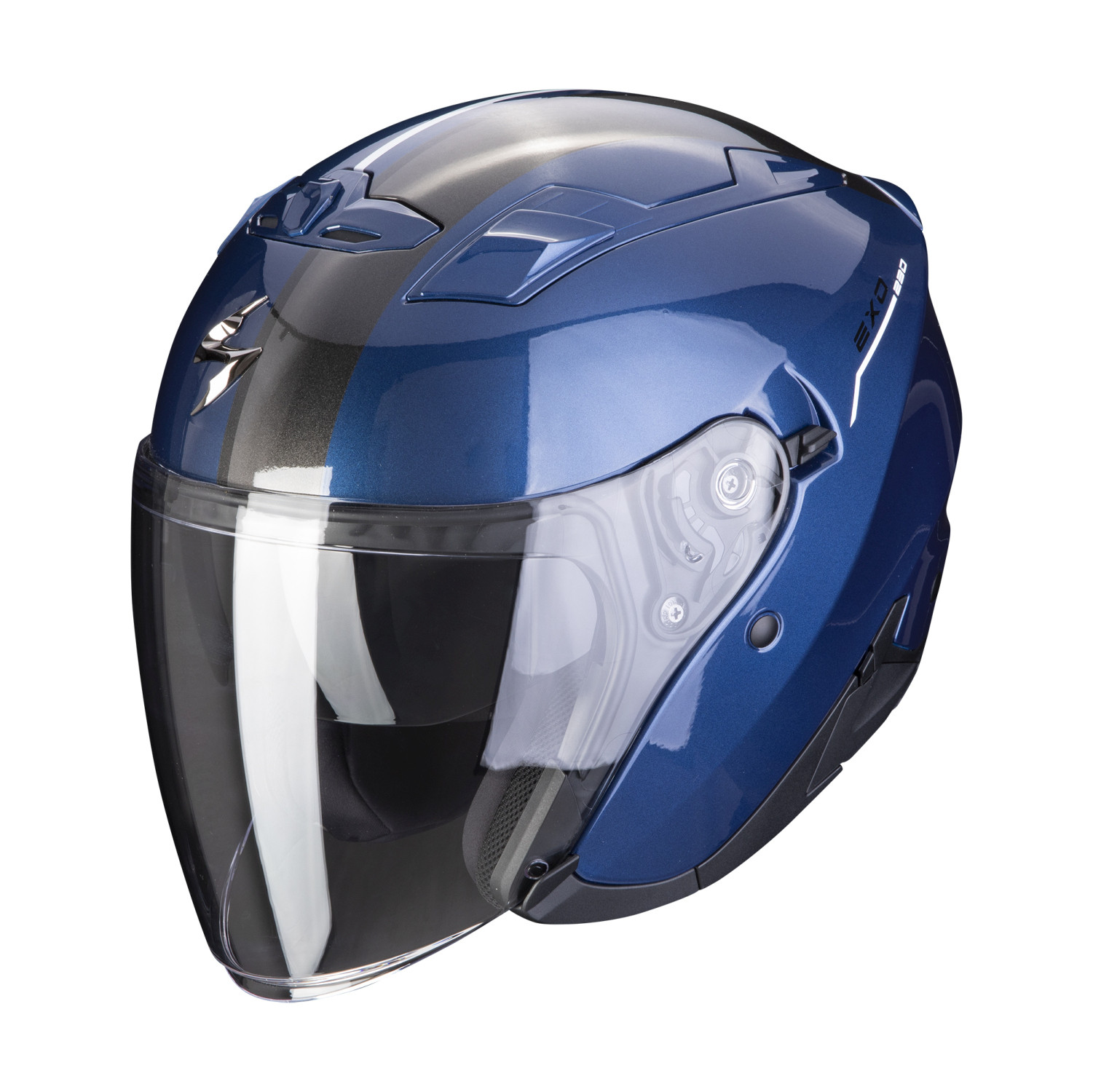 SCORPION Jethelm EXO-230 SR Dunkelblau Weiss ECE R22.06