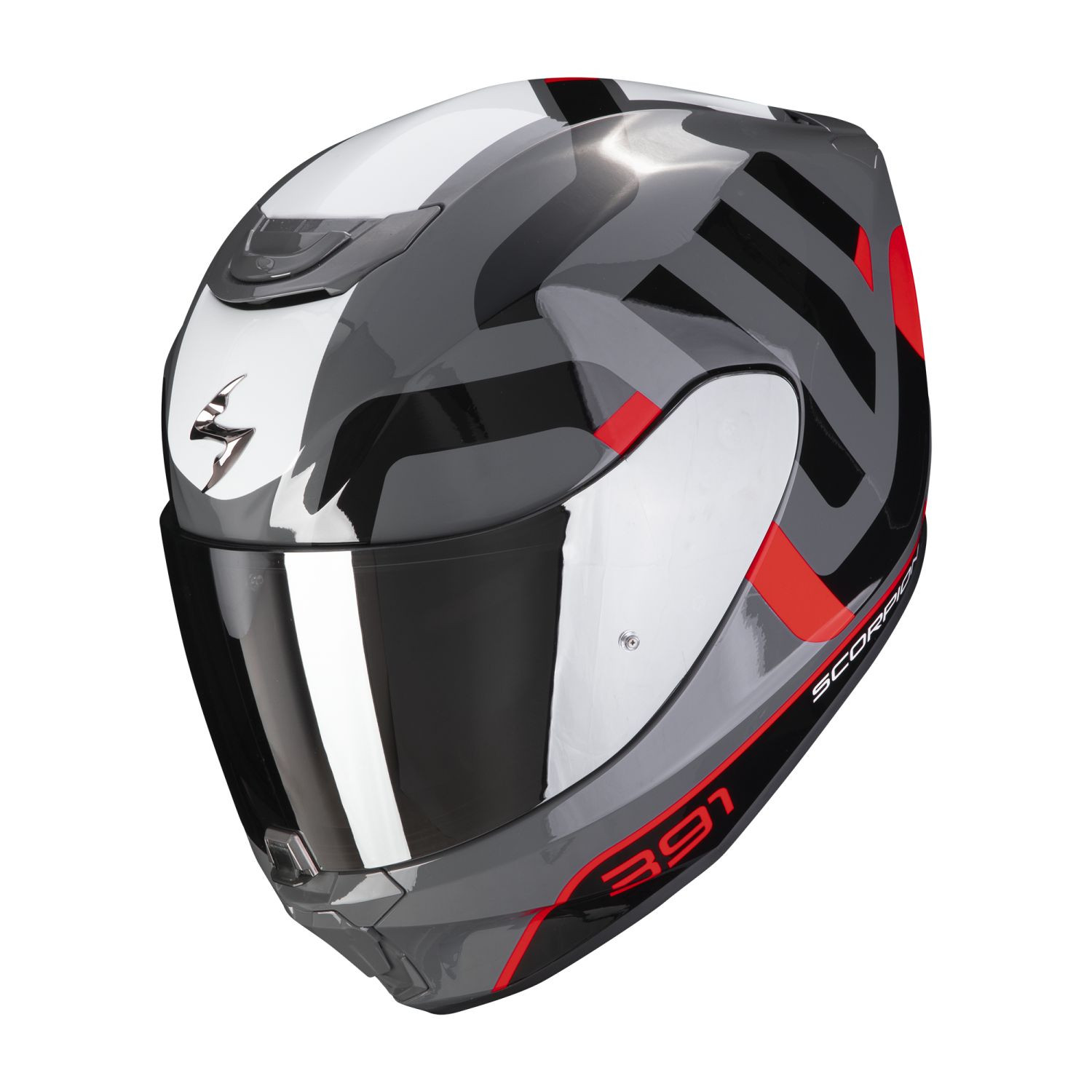 SCORPION Integralhelm EXO-391 AROK Grau Rot Schwarz ECE R22.06