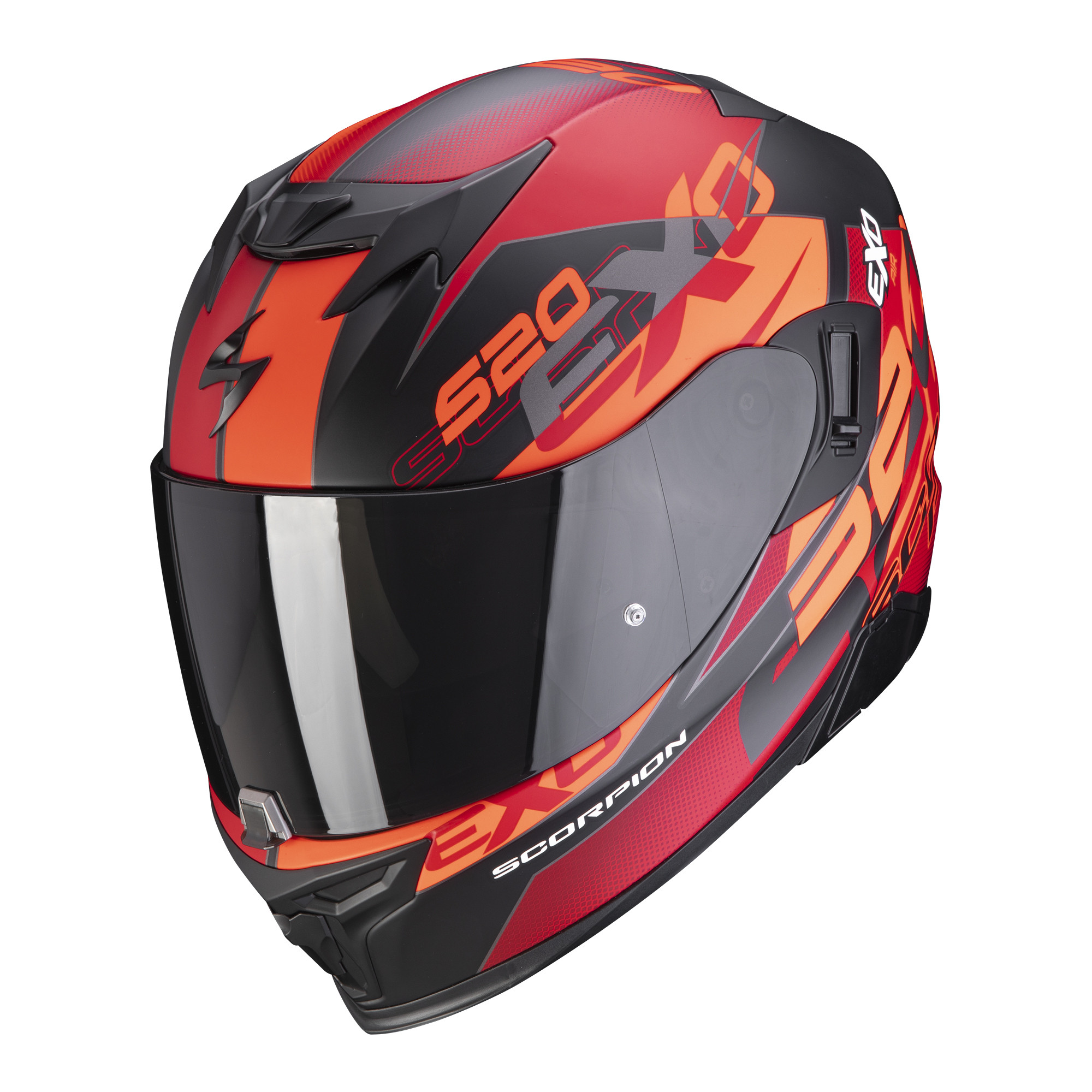 Scorpion Integral Helm EXO-520 AIR COVER Matt Schwarz-Rot XS-2XL