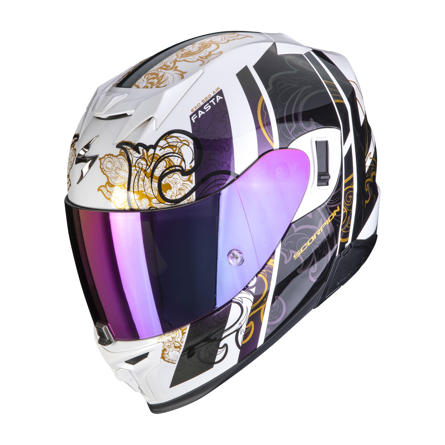 SCORPION Integralhelm EXO-520 EVO AIR FASTA Weiss Chamäleon ECE R22.06