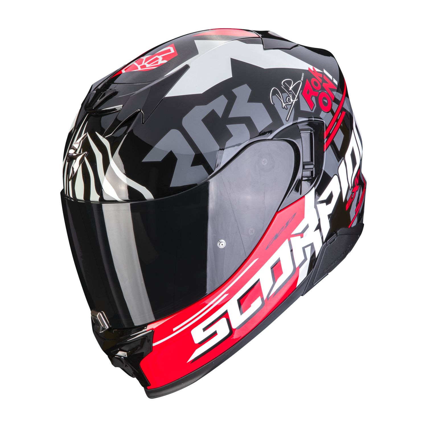 SCORPION Integralhelm EXO-520 EVO AIR ROK BAGOROS Schwarz Rot ECE R22.06