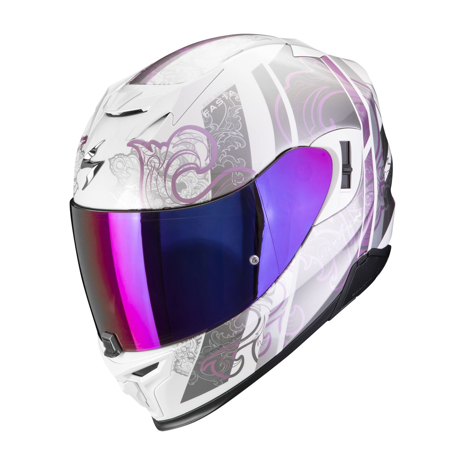 SCORPION Integralhelm EXO-520 EVO AIR FASTA Weiss Lila ECE R22.06