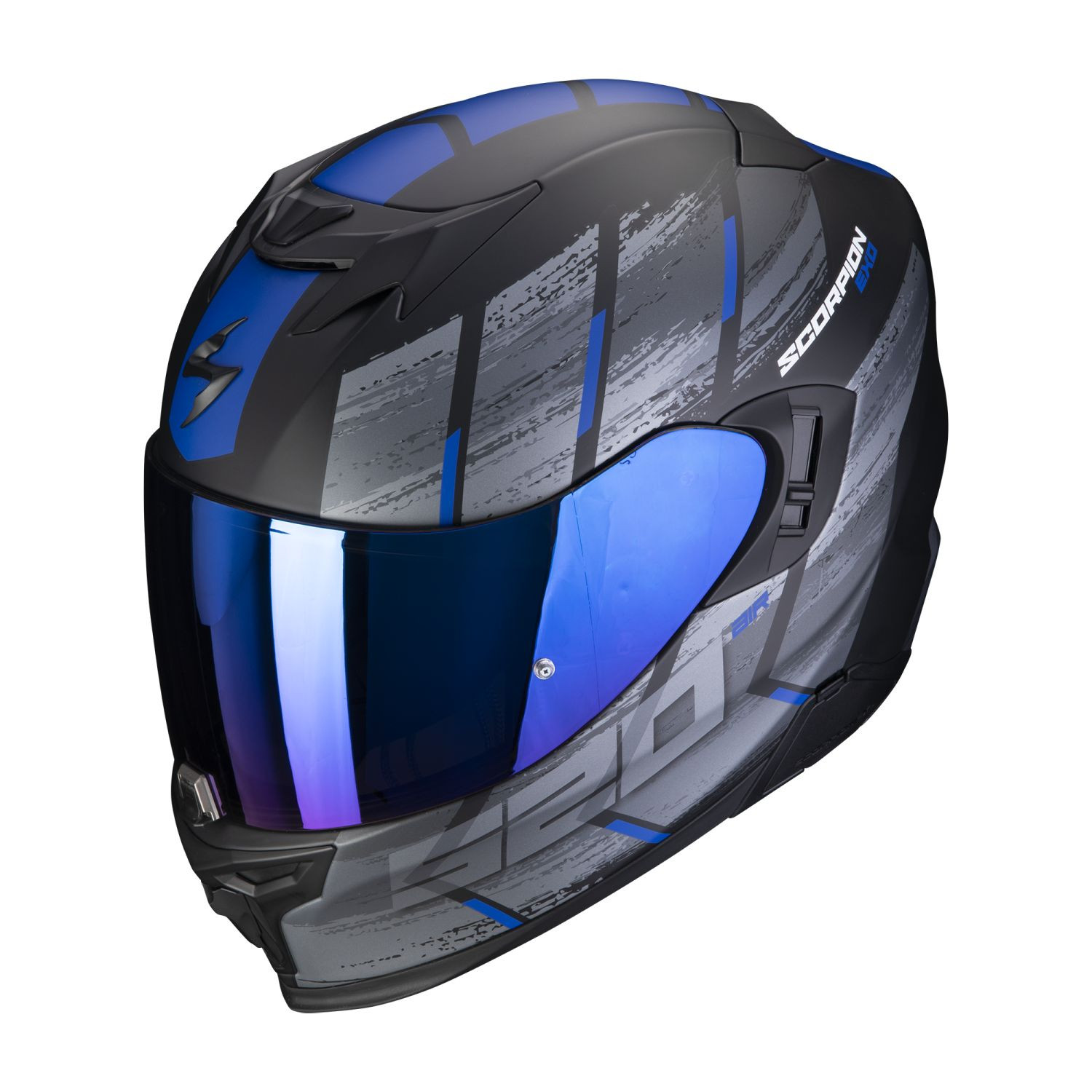 SCORPION Integralhelm EXO-520 EVO AIR MAHA Mattschwarz Blau ECE R22.06
