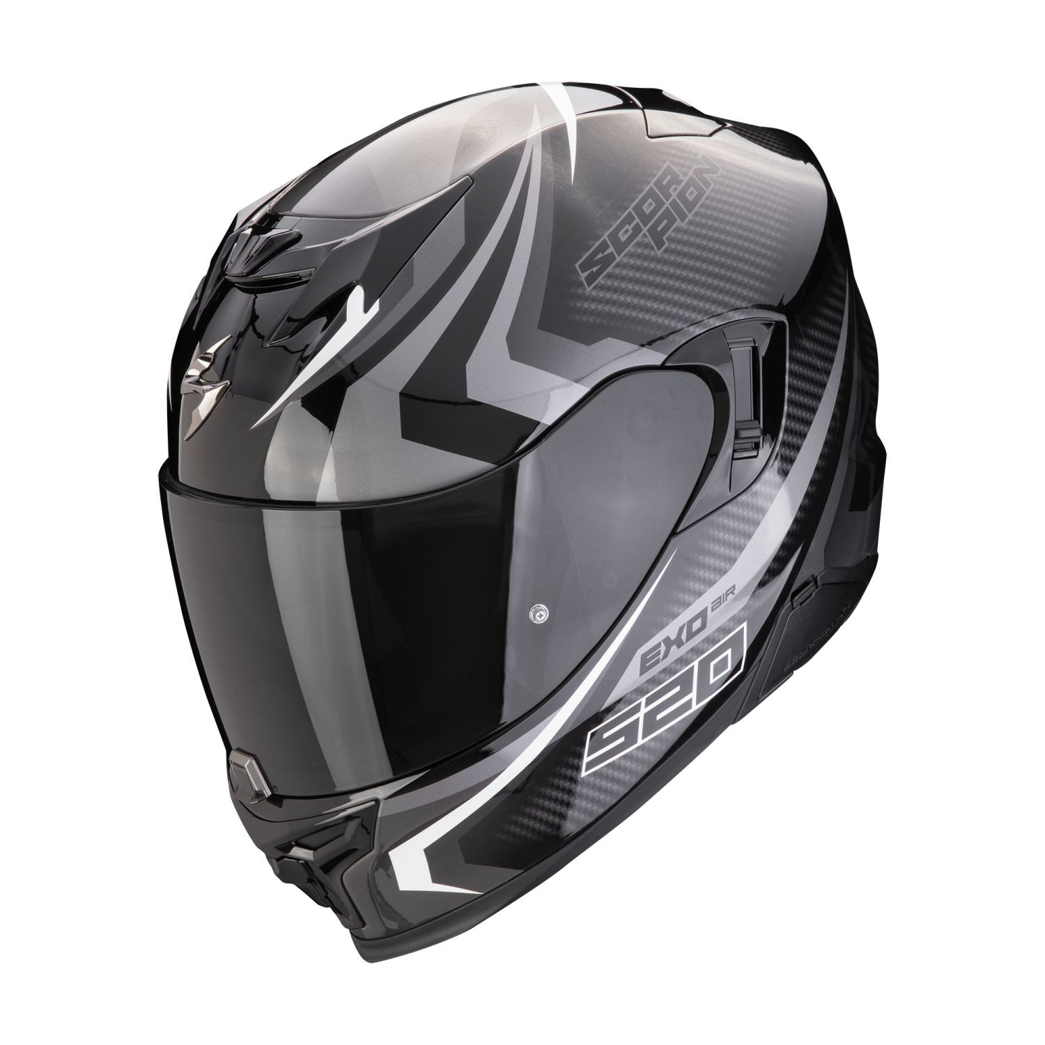 SCORPION Integralhelm EXO-520 EVO AIR TERRA Schwarz Silber Weiss ECE R22.06