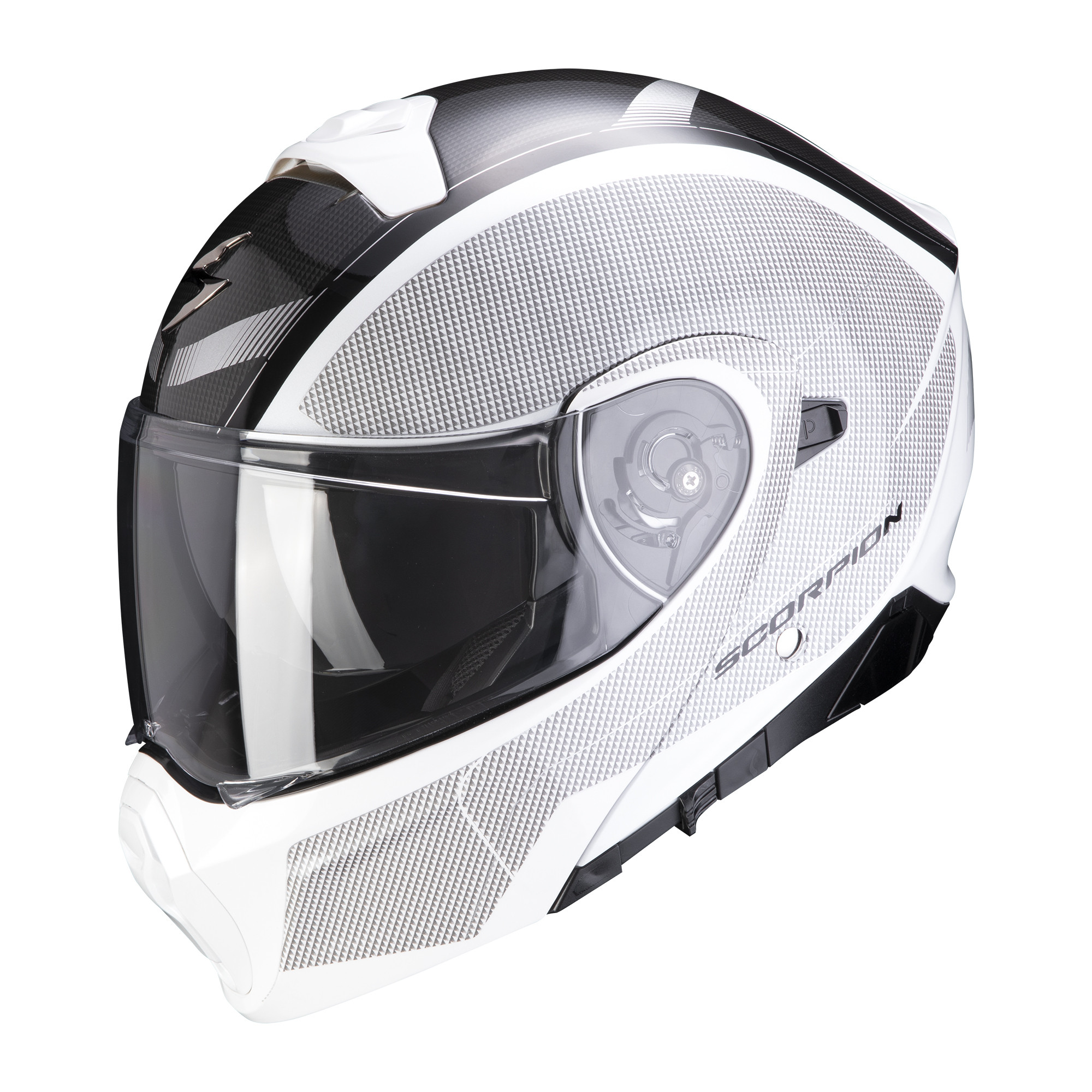 Scorpion Klapphelm EXO-930 CIELO Perlmutt Weiss-Schwarz XS-2XL