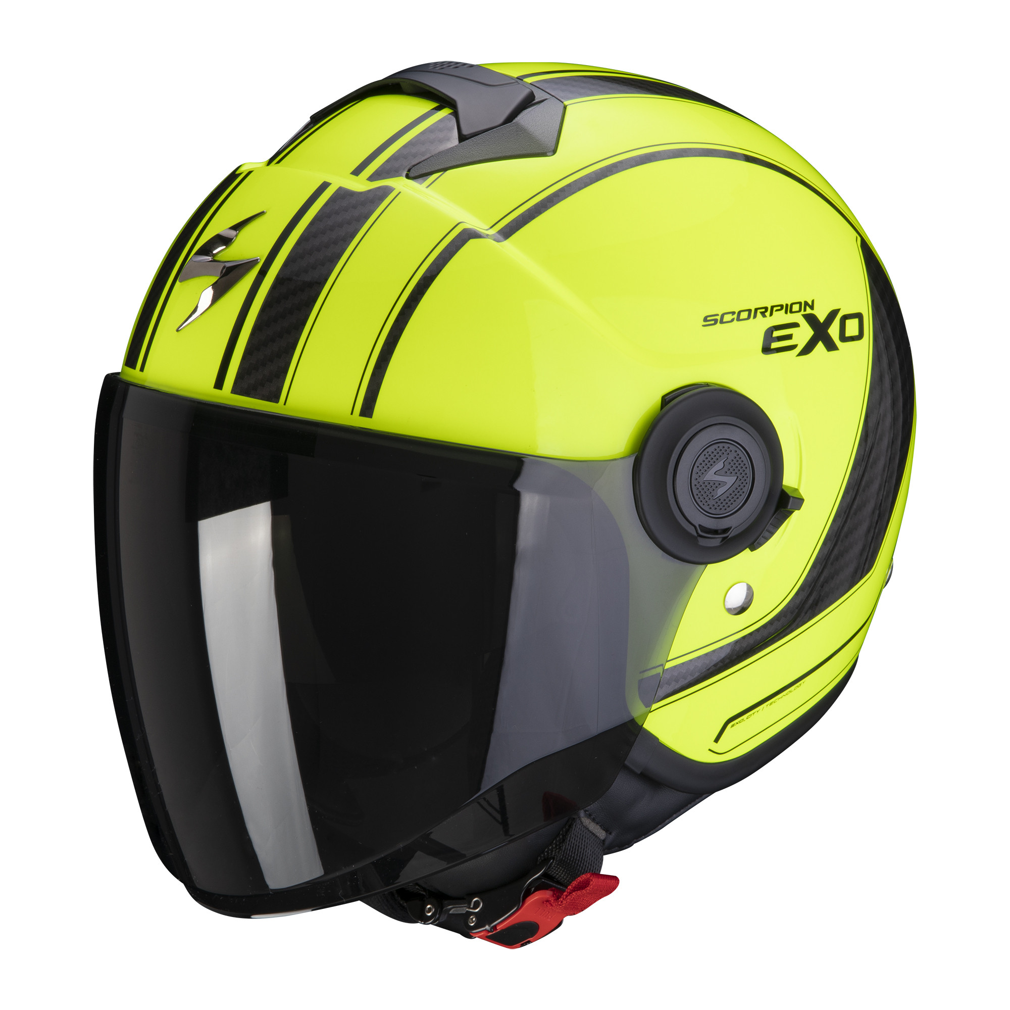 Scorpion Jet Helm EXO-CITY SCOOT Neon Gelb-Schwarz XS-2XL