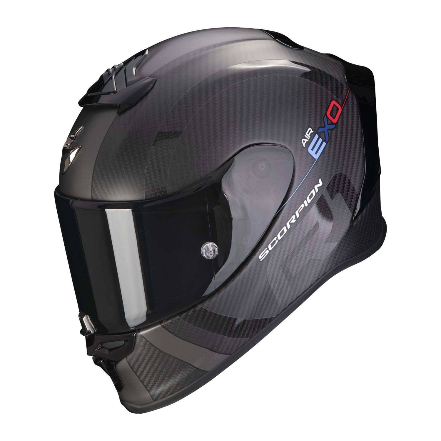 SCORPION Integralhelm EXO-R1 EVO CARBON AIR MG Mattschwarz Dunkelsilber ECE R22.06