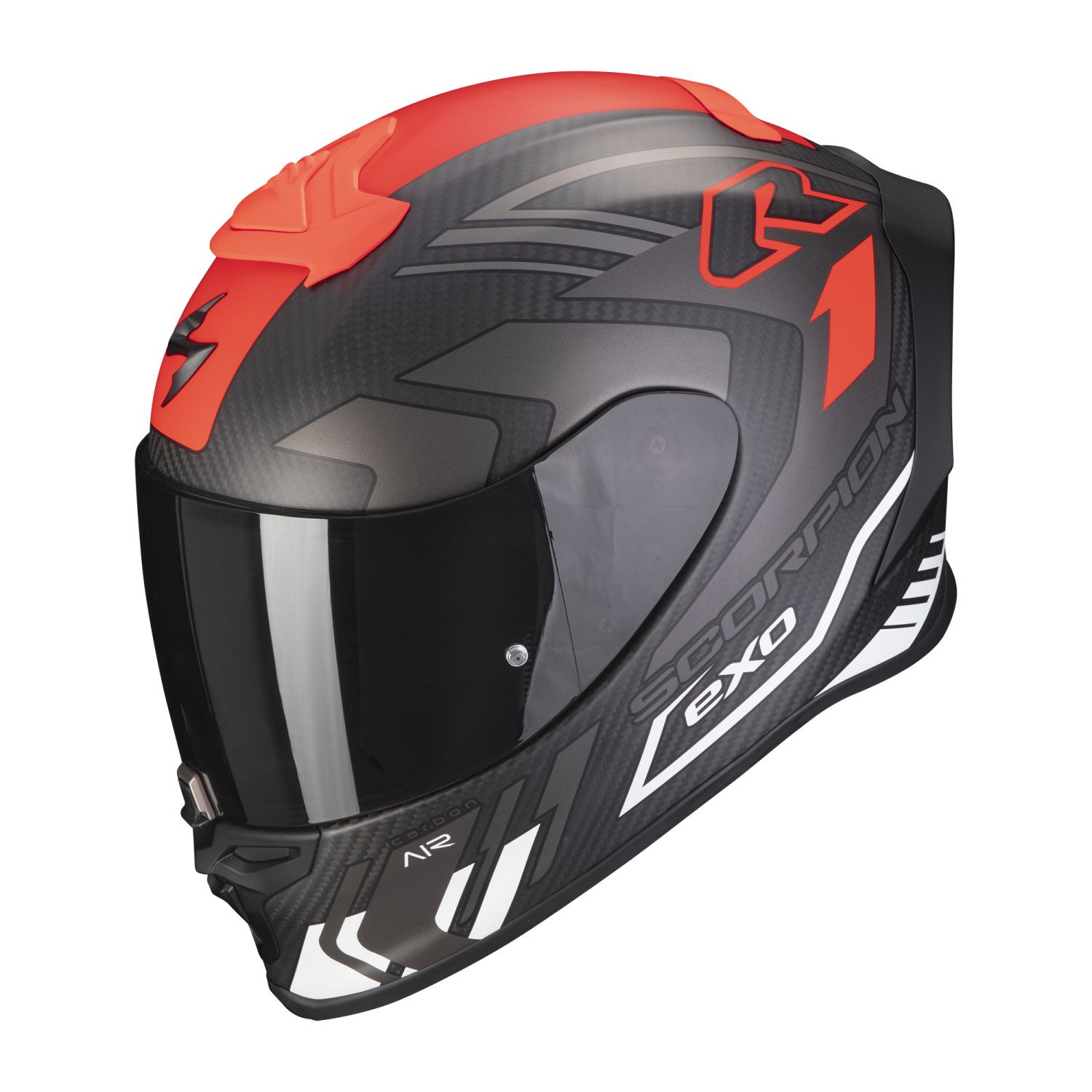 SCORPION Integralhelm EXO-R1 EVO CARBON AIR SUPRA Schwarz Rot ECE R22.06