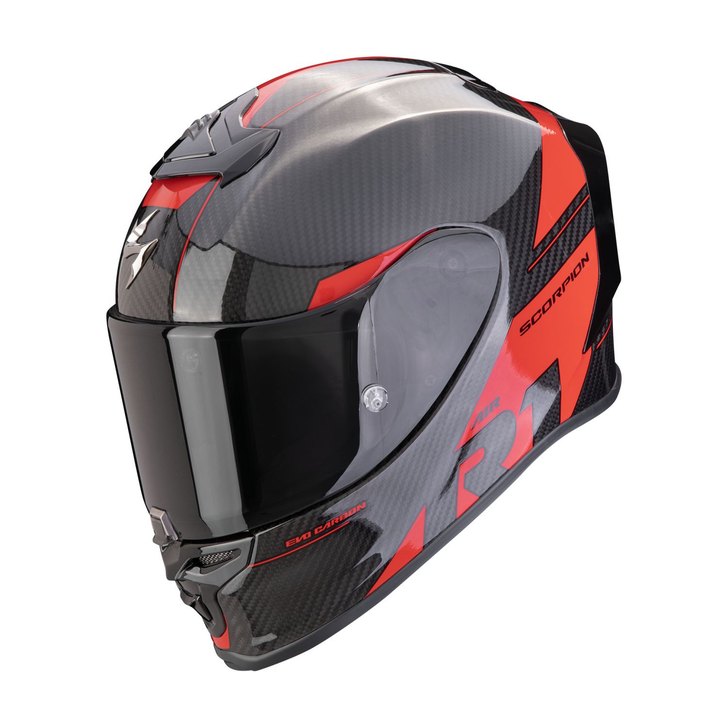 SCORPION Integralhelm EXO-R1 EVO CARBON AIR RALLY Schwarz Rot ECE R22.06