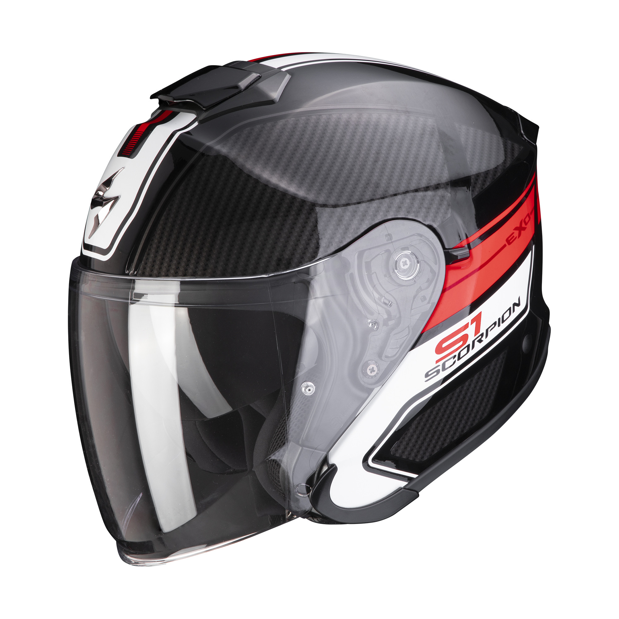 Scorpion Jet Helm EXO-S1 CROSS-VILLE Schwarz-Rot XS-2XL