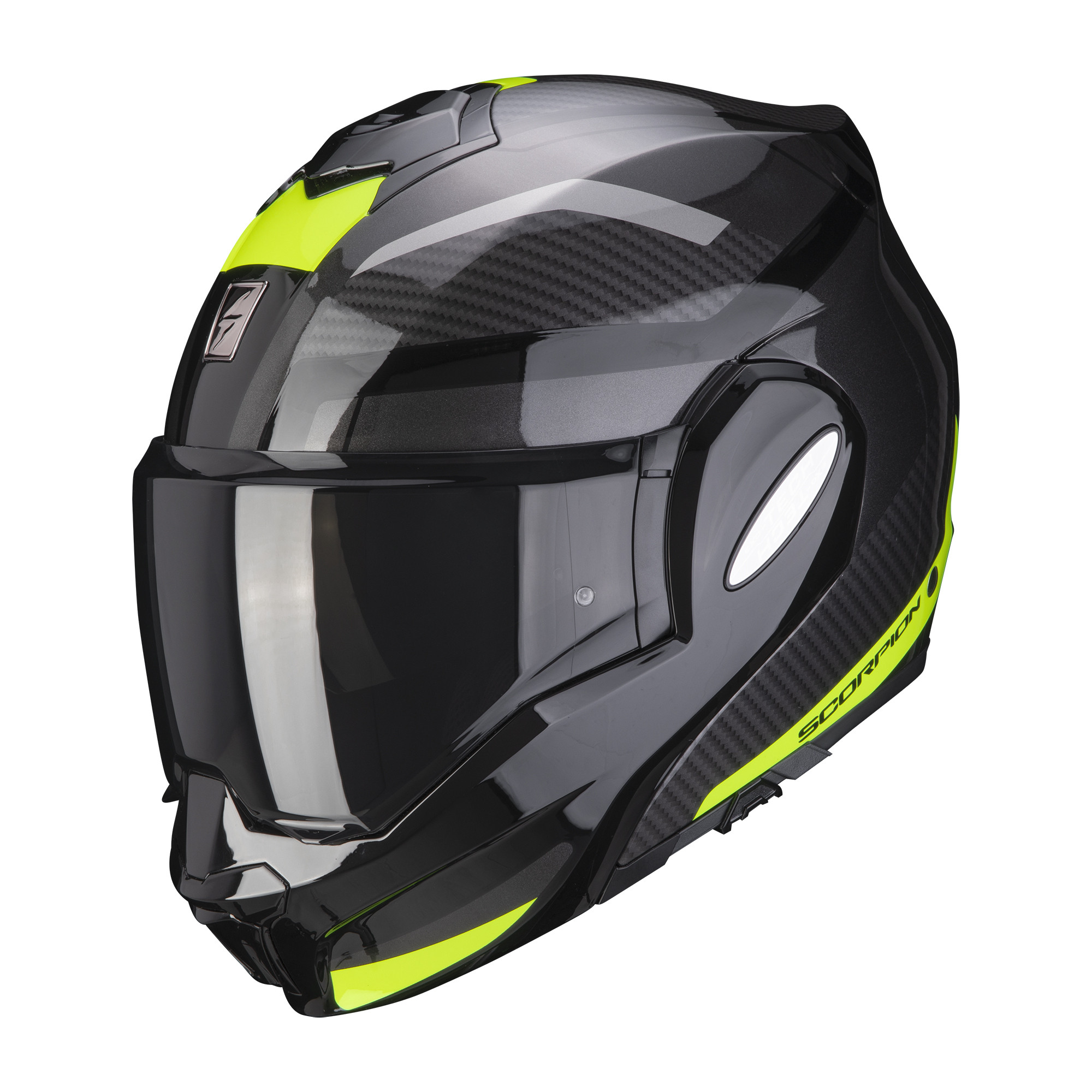 Scorpion Klapphelm EXO-TECH TRAP Schwarz-Neon Gelb XS-2XL