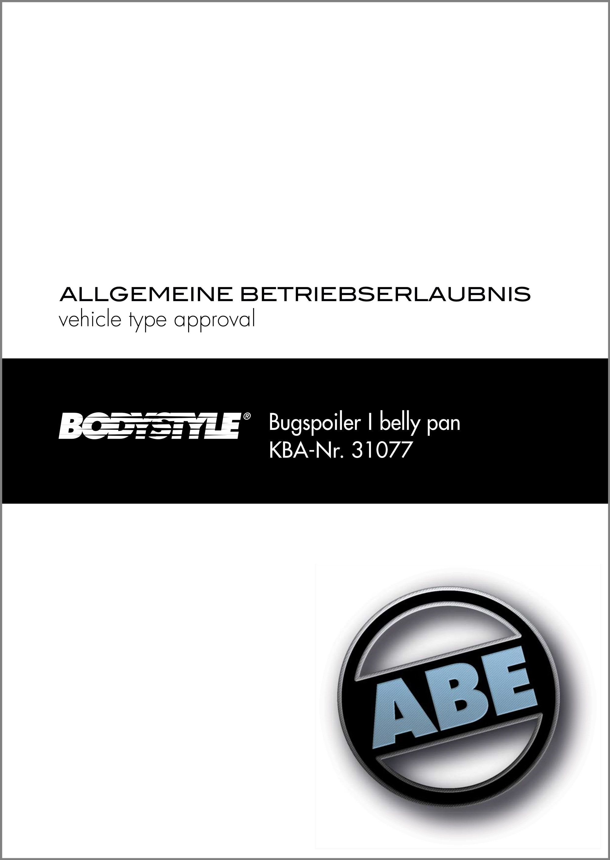 ABE Sportsline Bugspoiler KBA-Nr. 31077