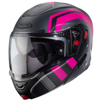 Caberg Klapphelm Horus X Road matt-gun metallic_schwarz-Fuchsia - Größe XS-M