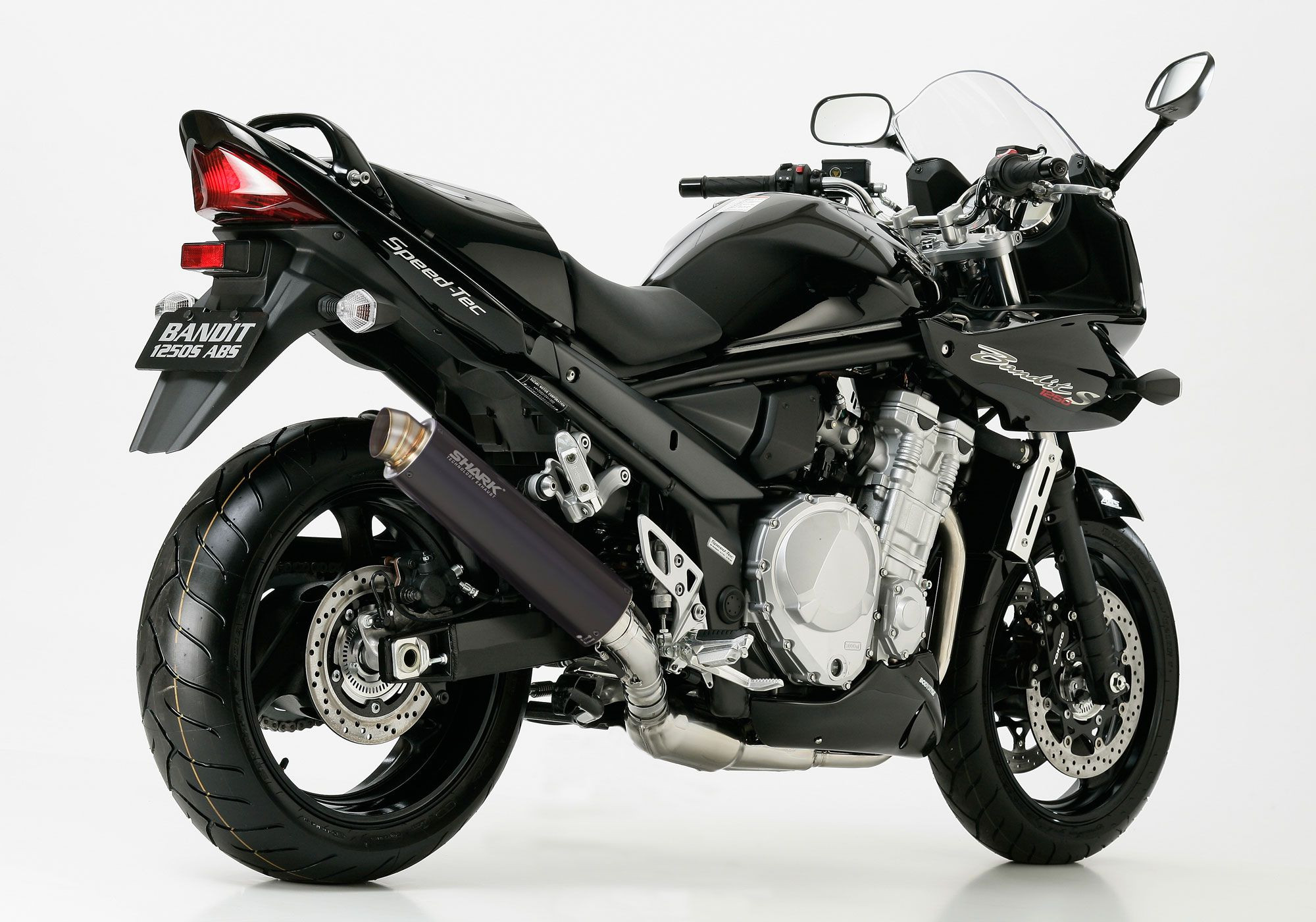 SHARK SRC 4 Auspuff schwarz EG-BE passt für SUZUKI GSF 1250 Bandit(07-16)/GSF 12