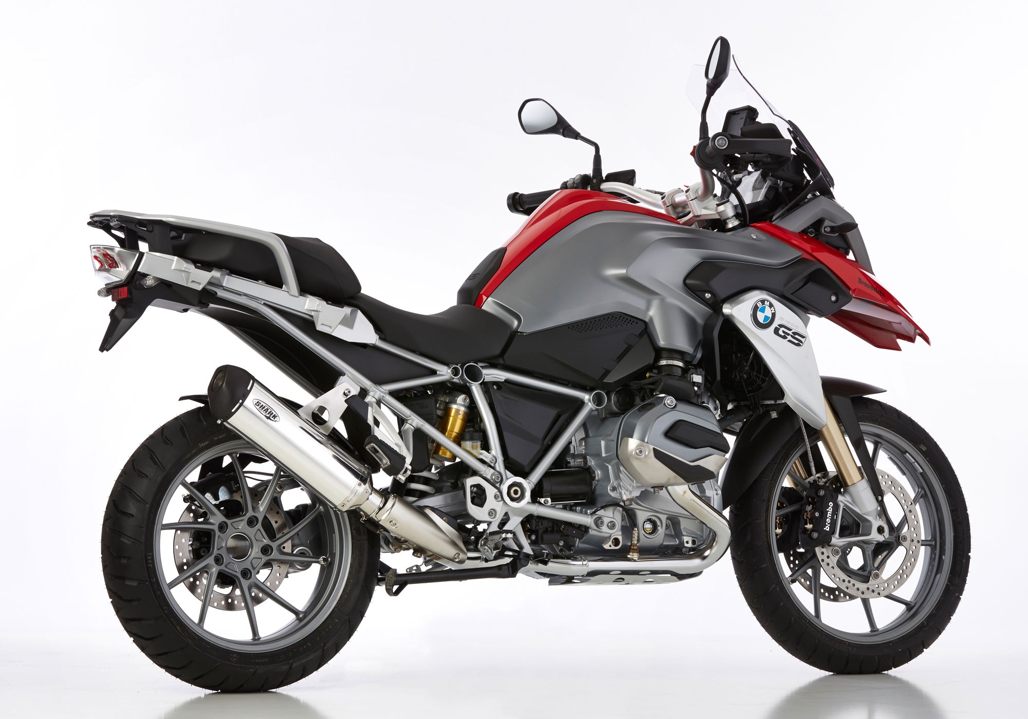 SHARK DSX-5 Auspuff silber EG-BE passt für BMW R 1200 GS(17-18)/R 1200 GS Advent