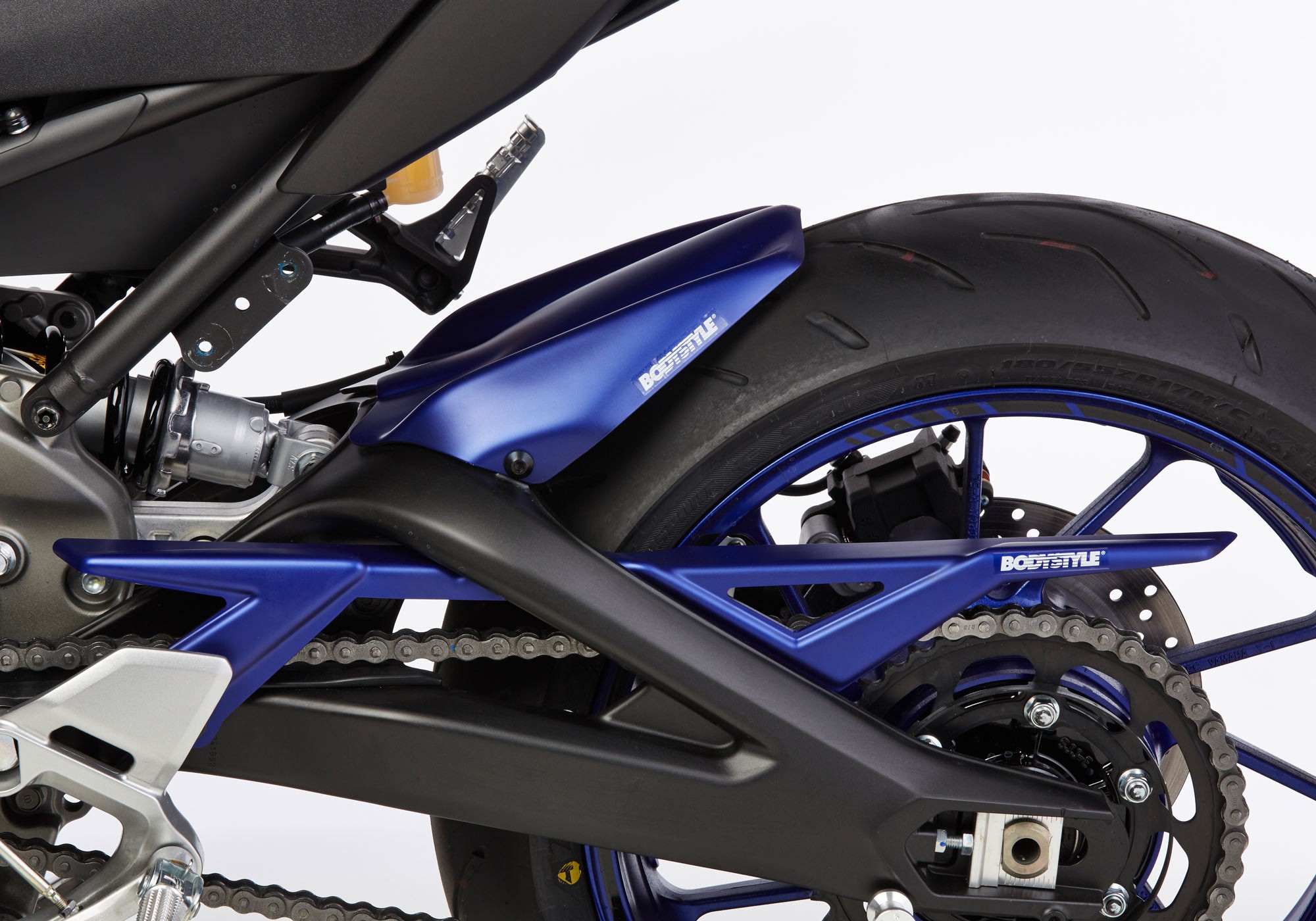 BODYSTYLE Sportsline Hinterradabdeckung blau Race Blu, DNMN ABE passt für Yamaha MT-09, Street Rallye, Tracer