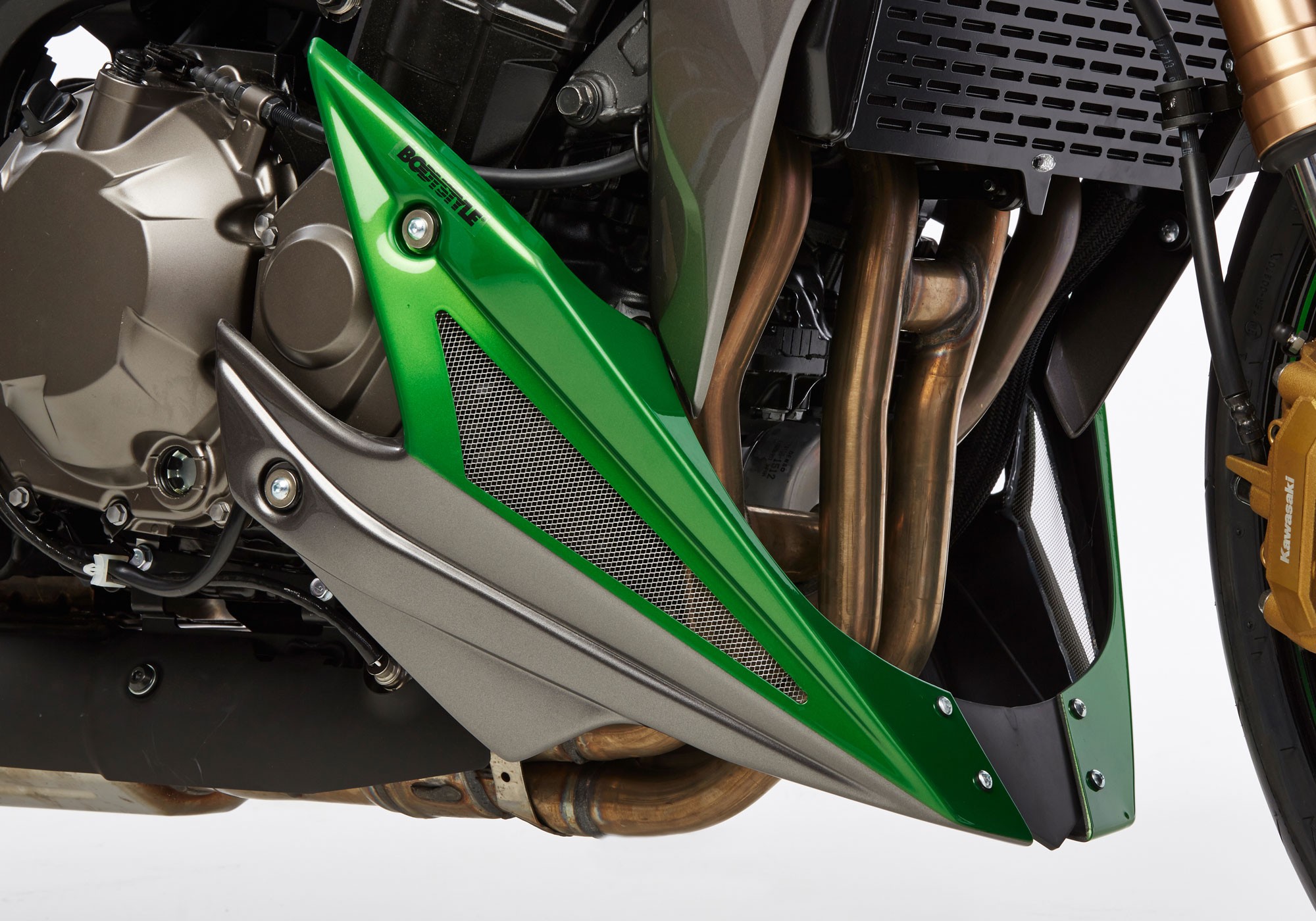 KLW*BODYSTYLE Sportsline Bugspoiler grün Golden Blazed Green, 40R ABE passt für Kawasaki Z1000