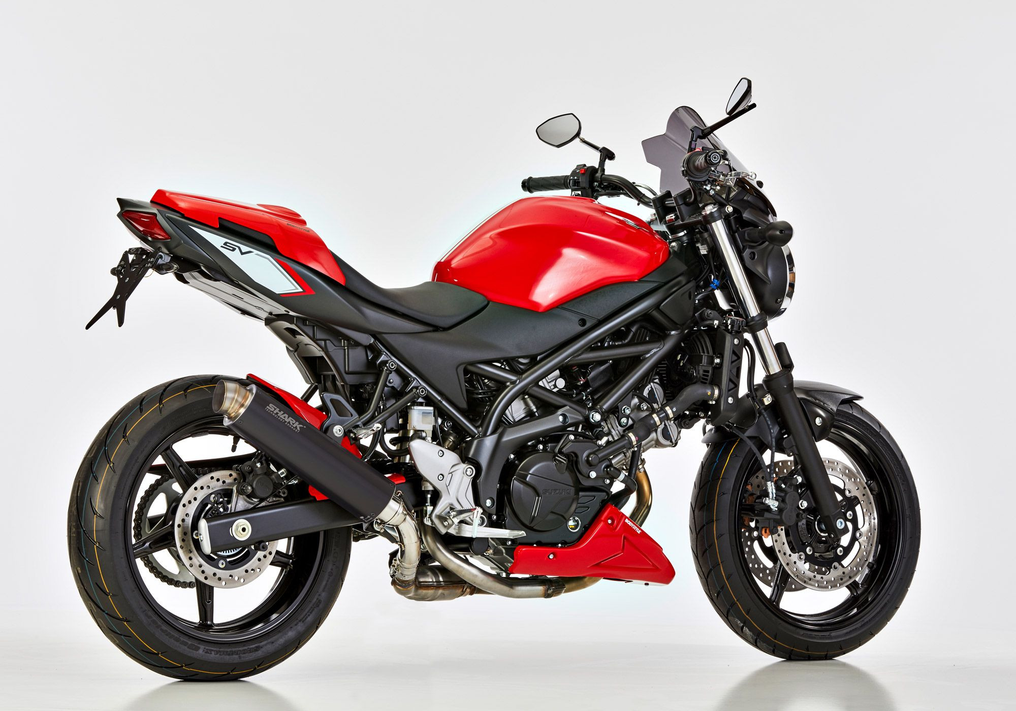 SHARK SRC 4 Auspuff schwarz EG-BE passt für SUZUKI SV 650(16-24)/SV 650 X(18-24)