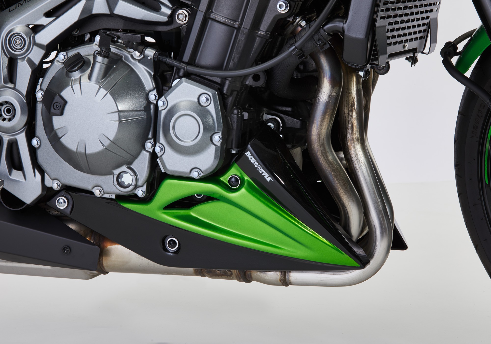 Sportsline Bugspoiler grün/schwarz Candy Lime Green/Metallic Spark Black, 660 ABE passt für Kawasaki Z900 2017-2019