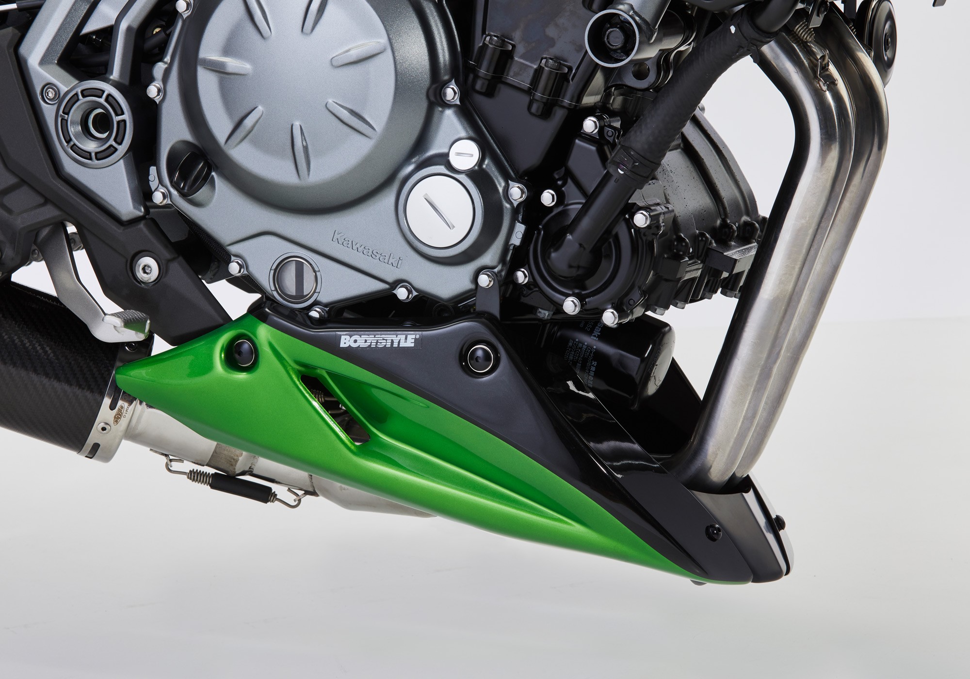 BODYSTYLE Sportsline Bugspoiler grün Metallic Matte Covert Green ABE passt für Kawasaki Z650