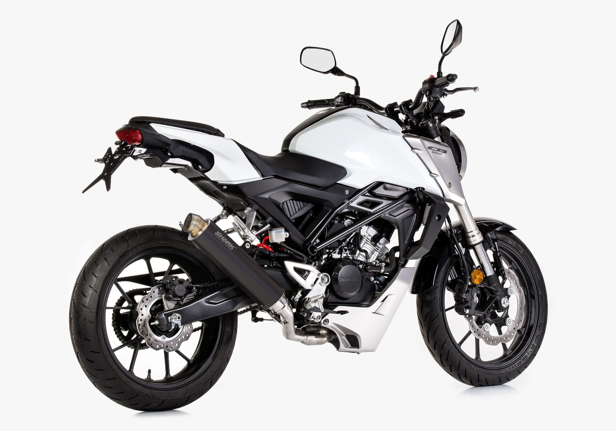 SHARK SRC 4 Auspuffanlage schwarz EG-BE passt für HONDA CB125R(18-20)