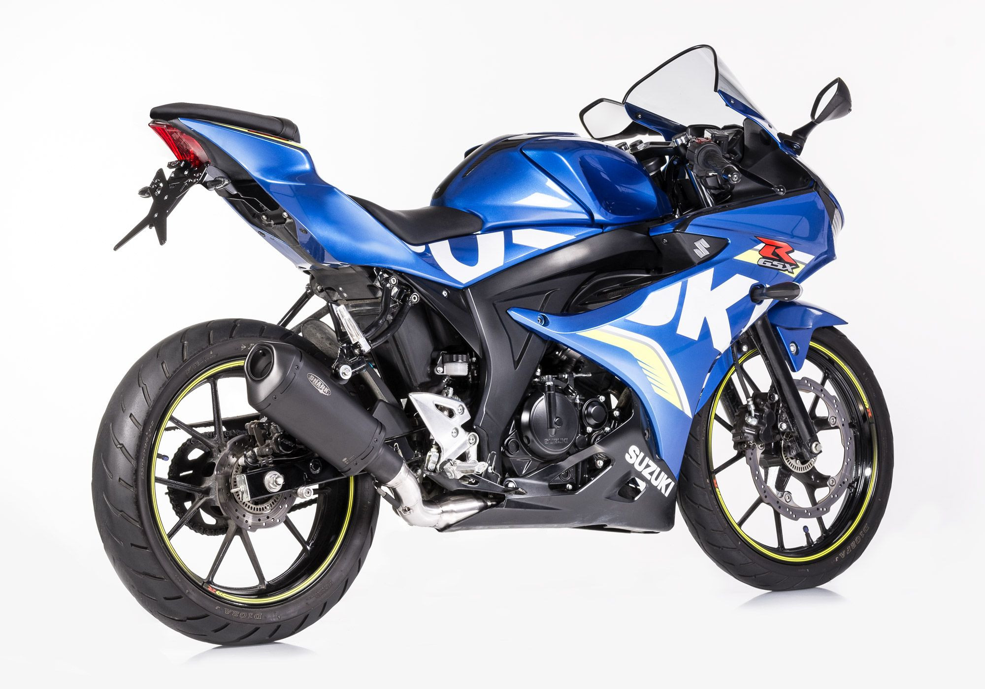 SHARK DSX-10 Auspuffanlage Short schwarz-matt EG-BE passt für SUZUKI GSX-R 125(1