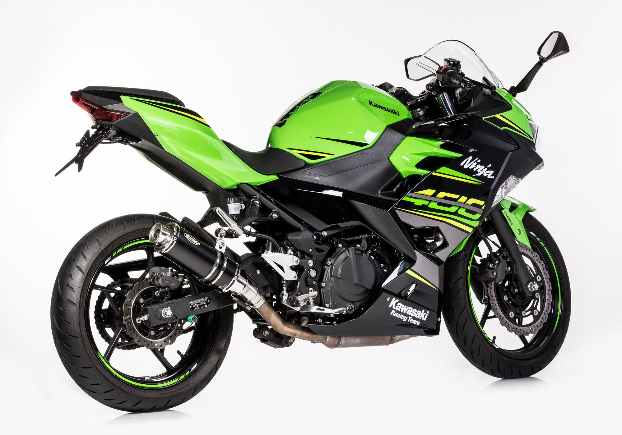 HURRIC Supersport Auspuff Short schwarz EG-BE passt für KAWASAKI Ninja 400(18-21