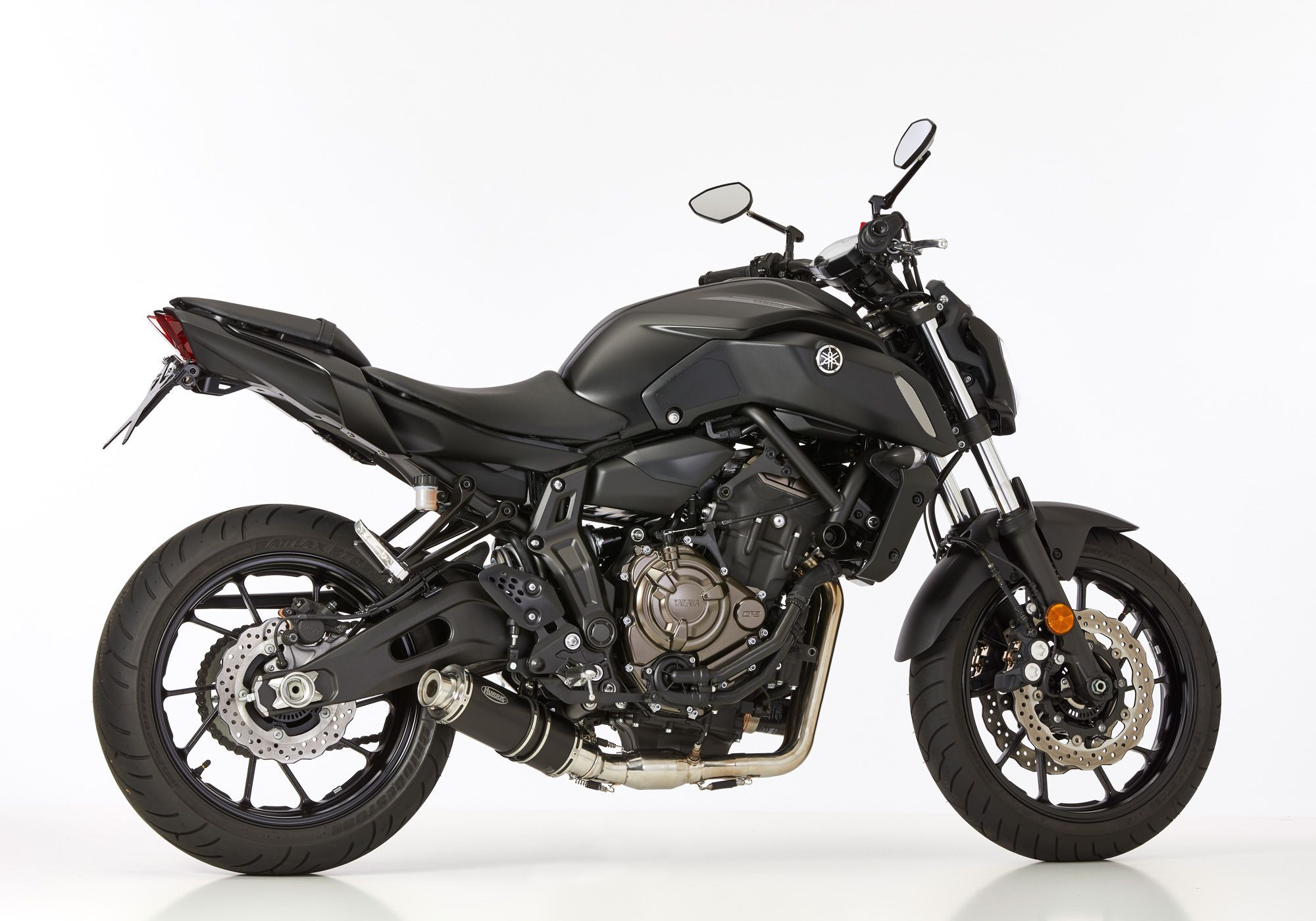 HURRIC Supersport Auspuffanlage Short schwarz EG-BE passt für Yamaha MT-07 Motocage, Tracer 700, XSR700