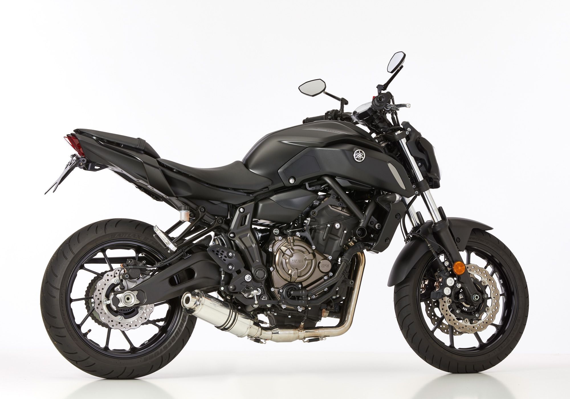 HURRIC Supersport Auspuffanlage Short silber EG-BE passt für Yamaha MT-07 Motocage, Tracer 700, XSR700