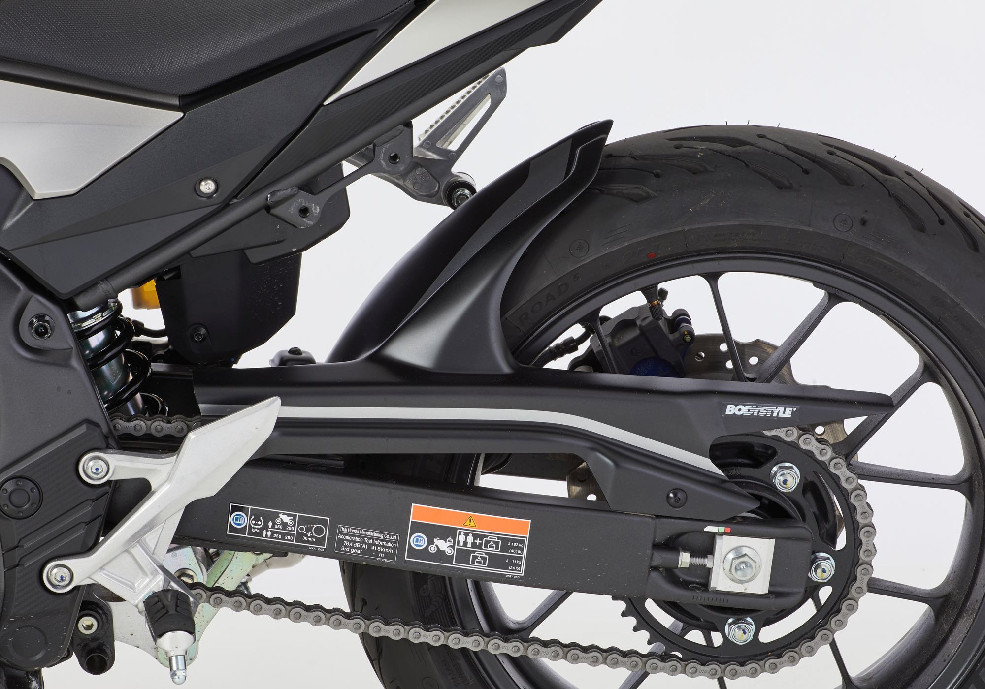 BODYSTYLE Sportsline Hinterradabdeckung grau Matt Axis Gray Metallic, NH303M ABE passt für Honda CBR500R 2019-2021